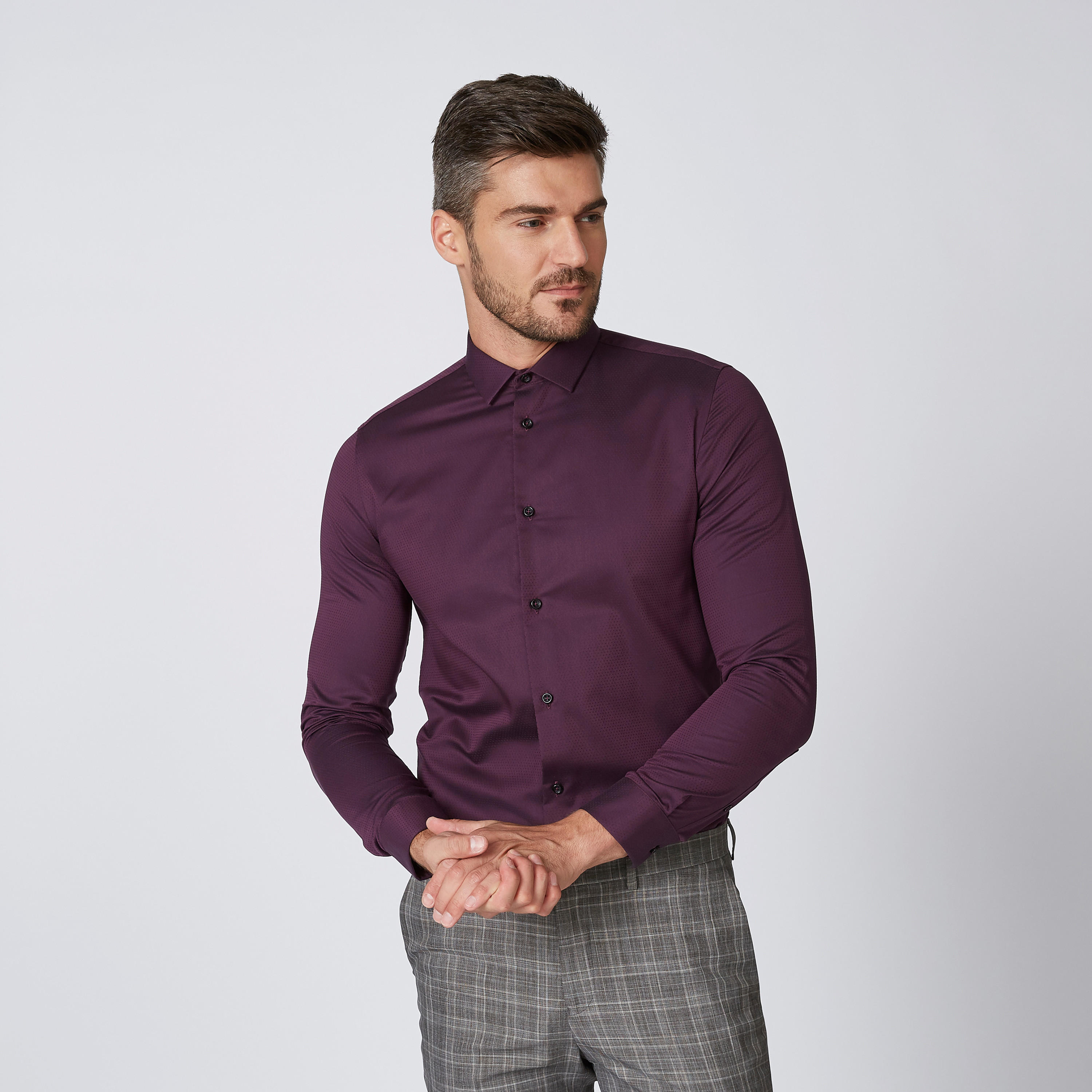 Sustainable Slim Fit Plain Shirt with Long Sleeves-men-clothing-shirts-image-3