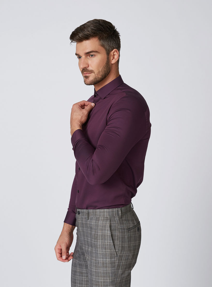 Sustainable Slim Fit Plain Shirt with Long Sleeves-men-clothing-shirts-image-4