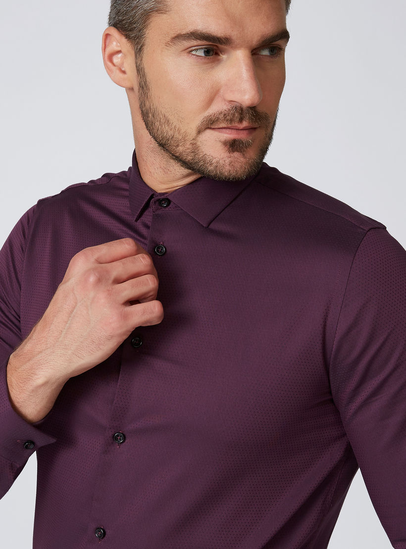 Sustainable Slim Fit Plain Shirt with Long Sleeves-men-clothing-shirts-image-5
