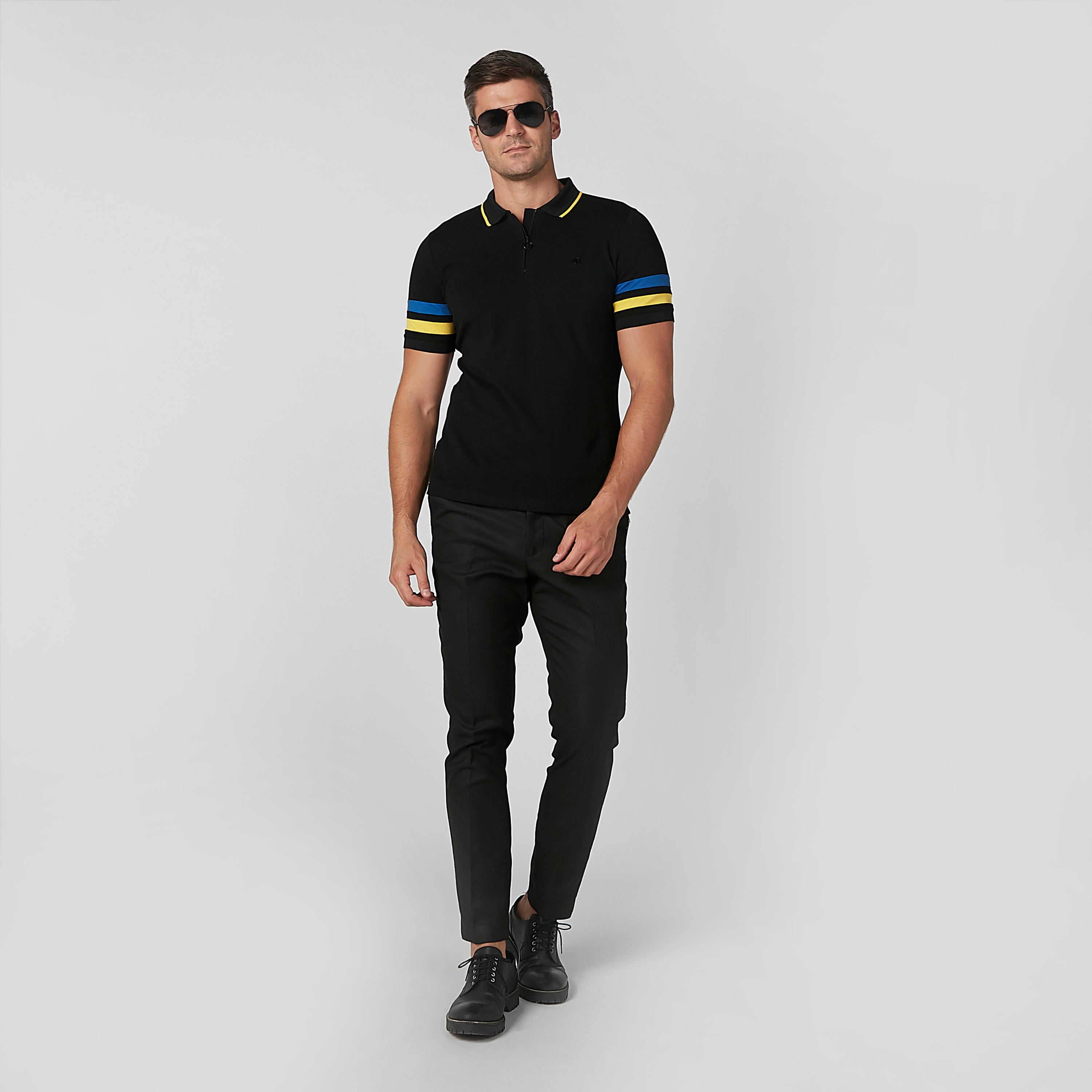 Full Length Plain Formal Trousers with Pocket Detail and Belt Loops-men-clothing-bottoms-trousersandchinos-trousers-image-1