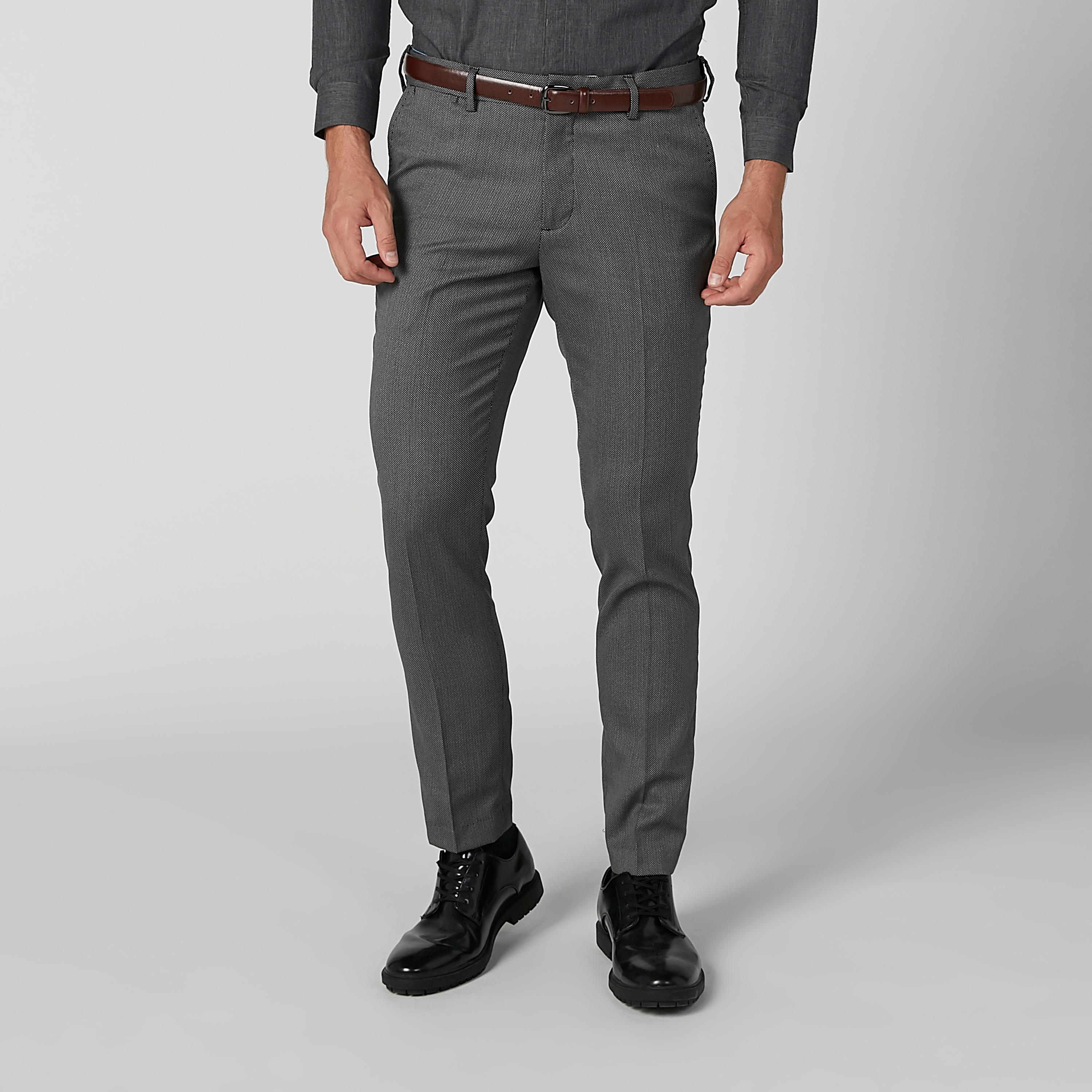 بنطال رسمي طويل بارز الملمس بجيوب وحلقات للحزام-men-clothing-bottoms-trousersandchinos-trousers-image-2