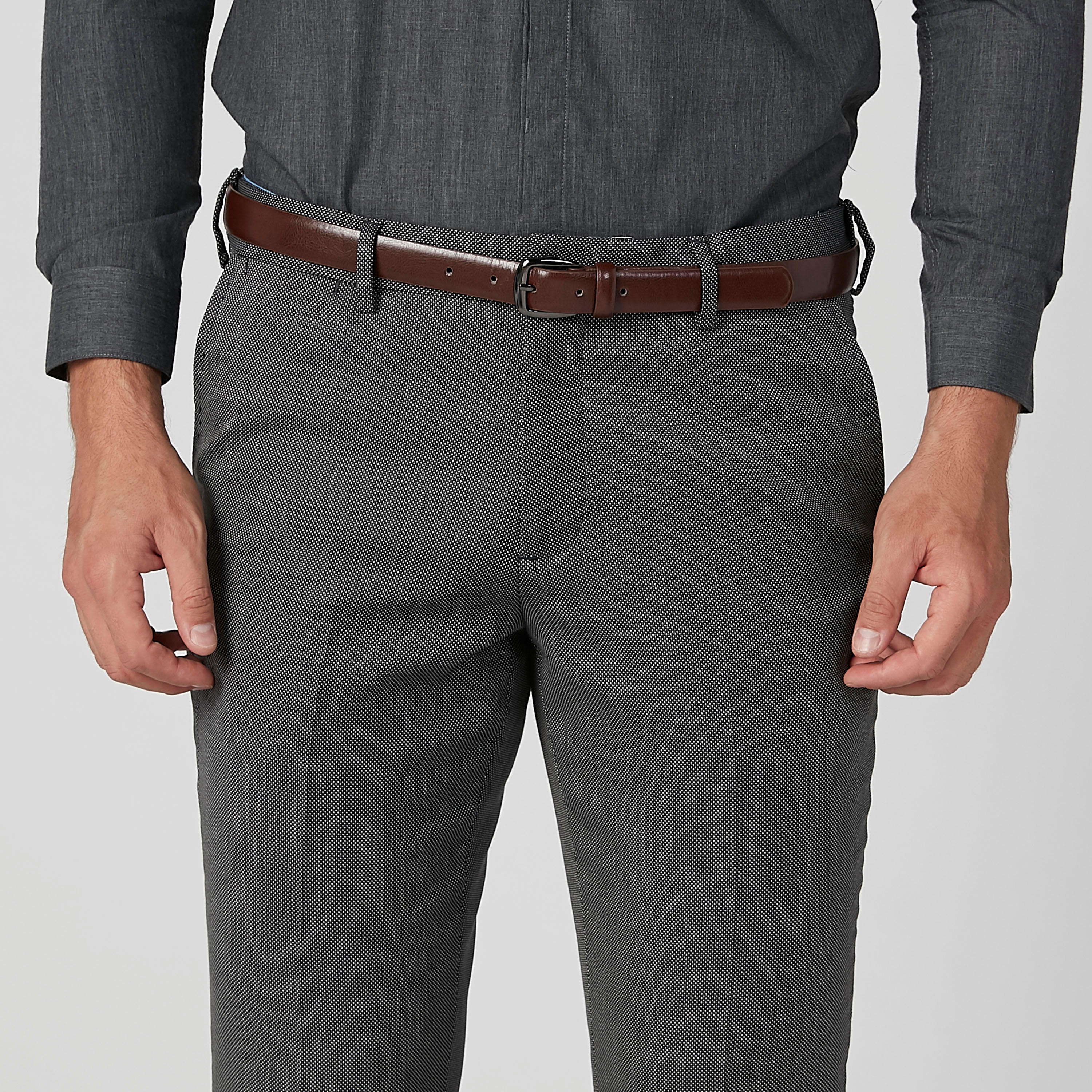 بنطال رسمي طويل بارز الملمس بجيوب وحلقات للحزام-men-clothing-bottoms-trousersandchinos-trousers-image-3