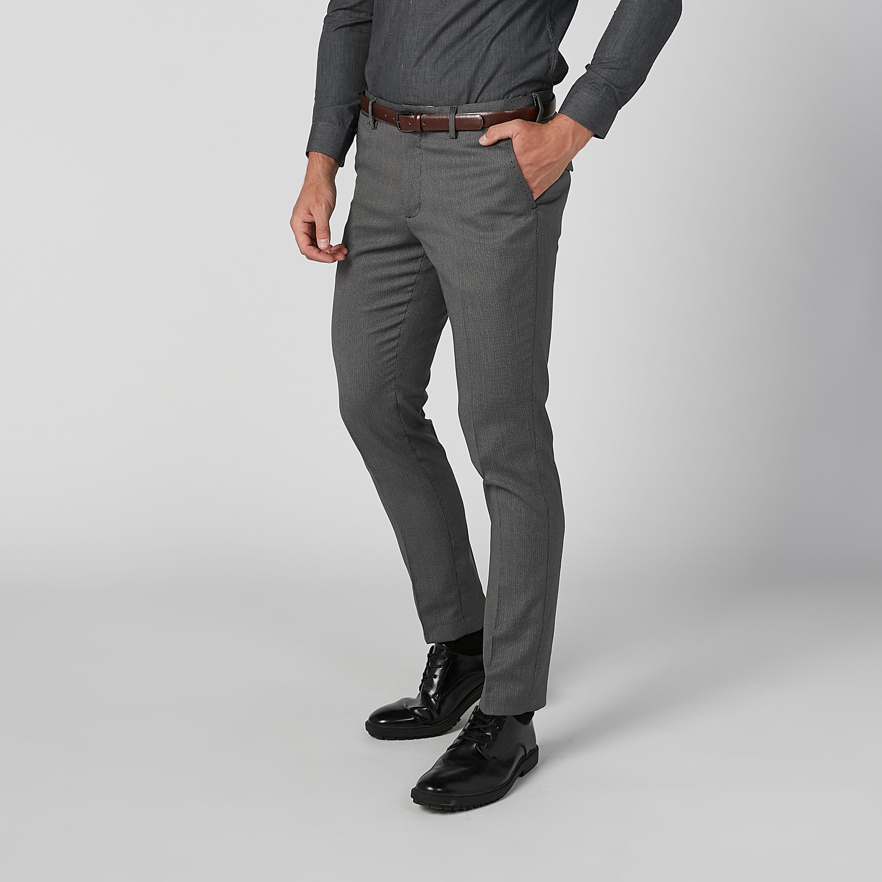 بنطال رسمي طويل بارز الملمس بجيوب وحلقات للحزام-men-clothing-bottoms-trousersandchinos-trousers-image-4