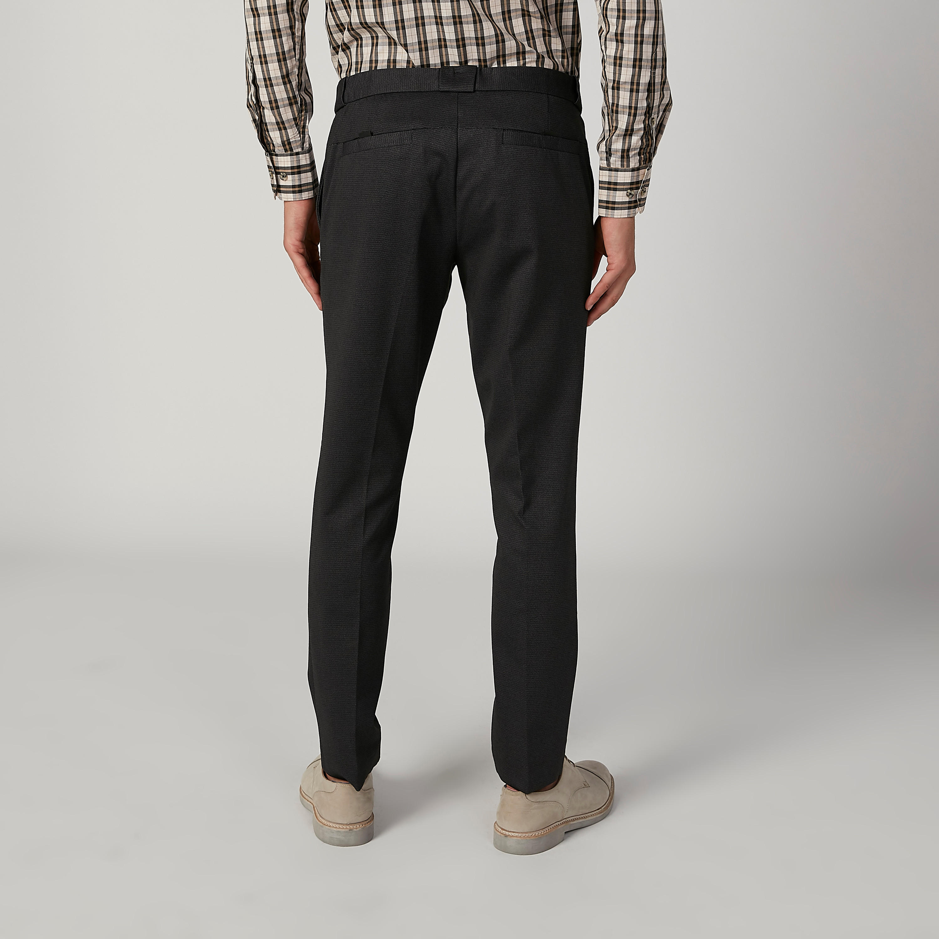 بنطلون سكيني بارز الملمس بخصر متوسط الارتفاع وجيوب-men-clothing-bottoms-trousersandchinos-trousers-image-2