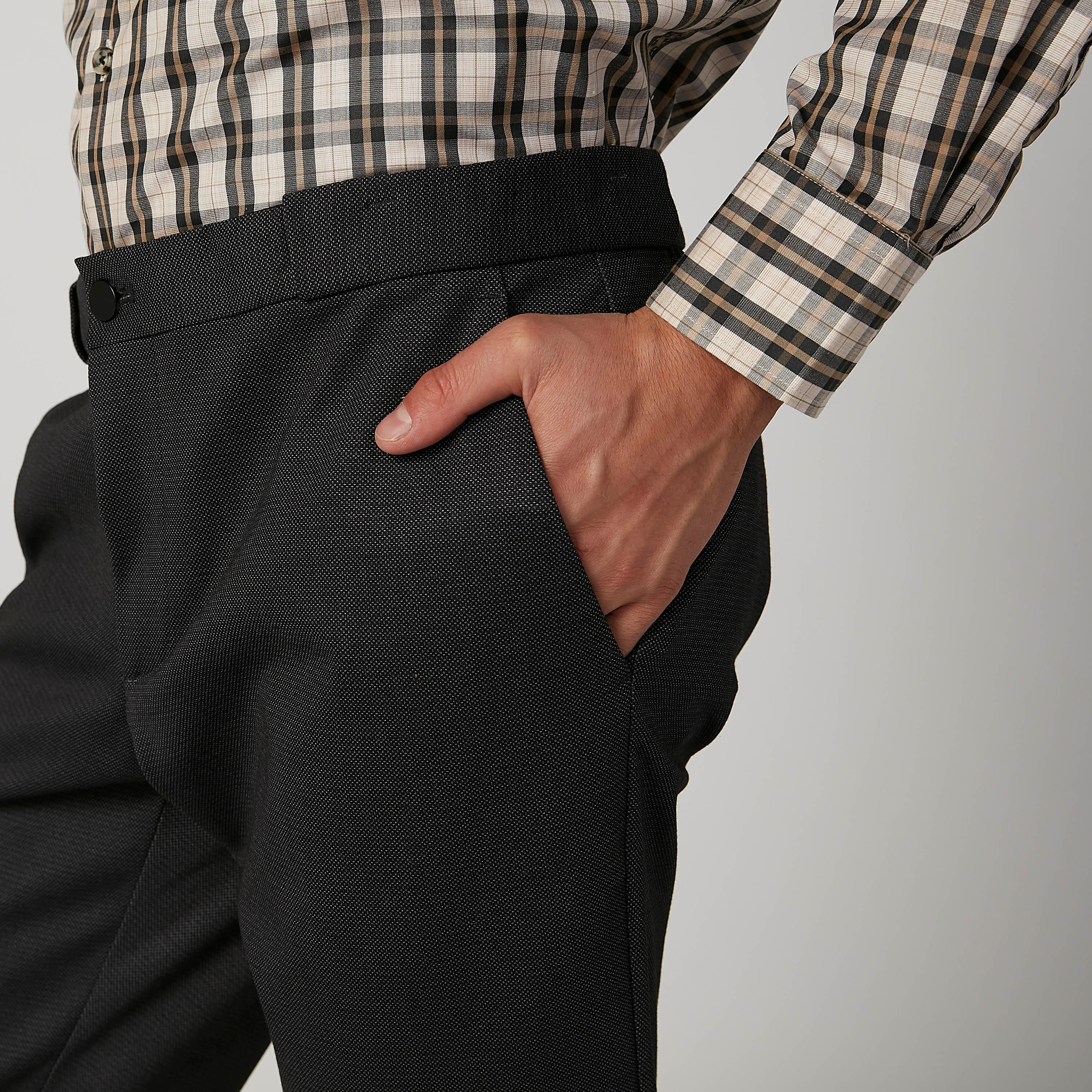 بنطلون سكيني بارز الملمس بخصر متوسط الارتفاع وجيوب-men-clothing-bottoms-trousersandchinos-trousers-image-6
