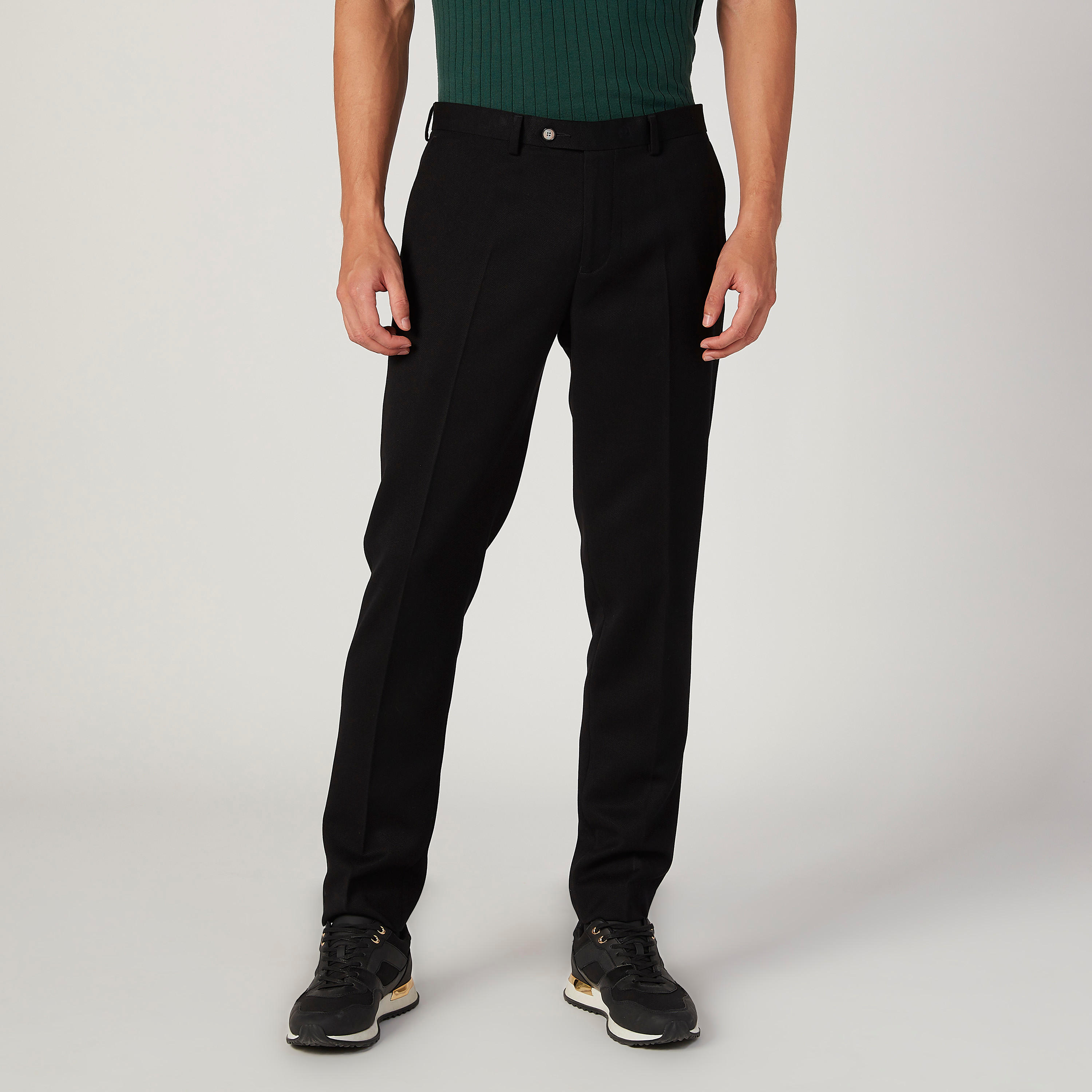 بنطال رسمي طويل سادة بجيوب وحلقات للحزام-men-clothing-bottoms-trousersandchinos-trousers-image-1