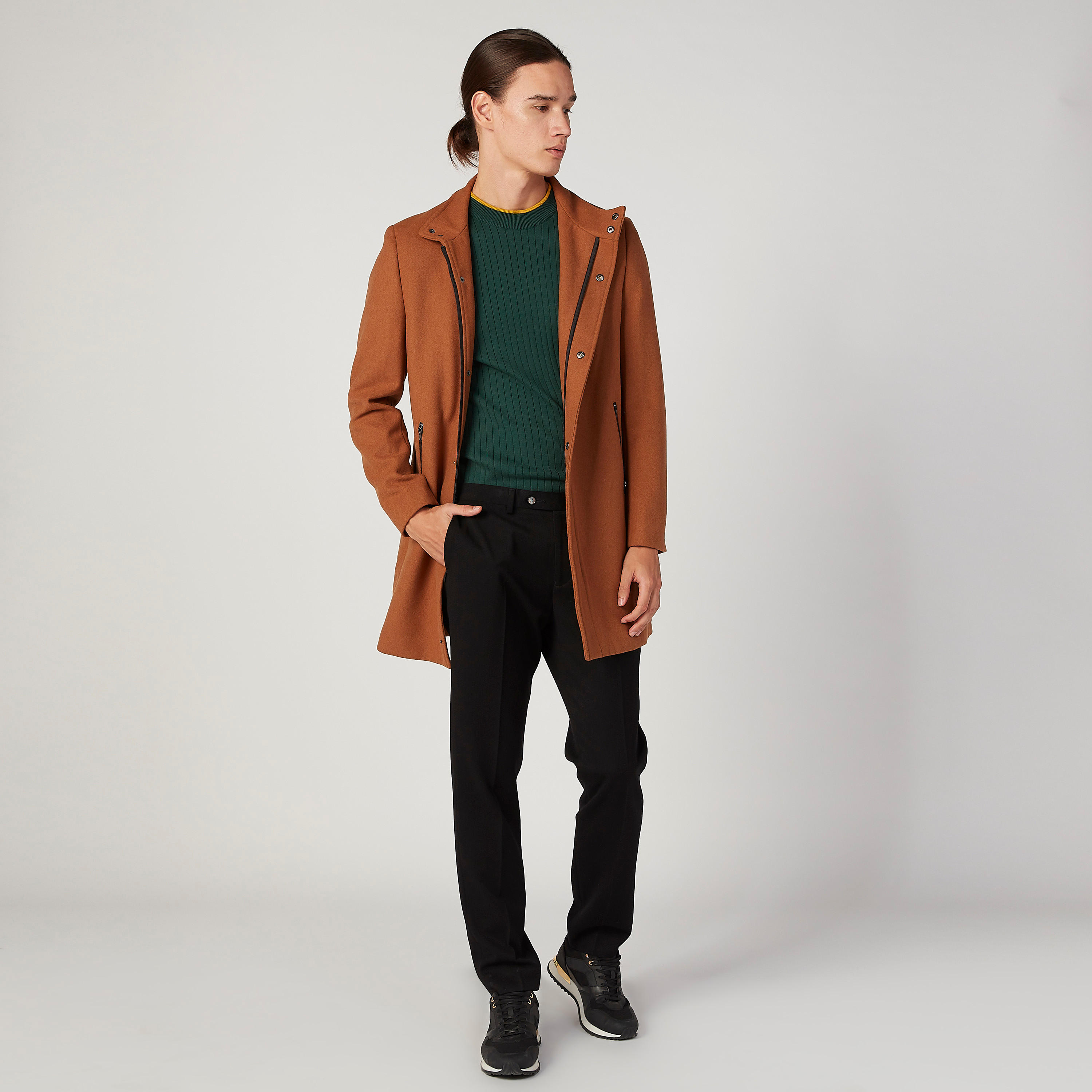 بنطال رسمي طويل سادة بجيوب وحلقات للحزام-men-clothing-bottoms-trousersandchinos-trousers-image-2