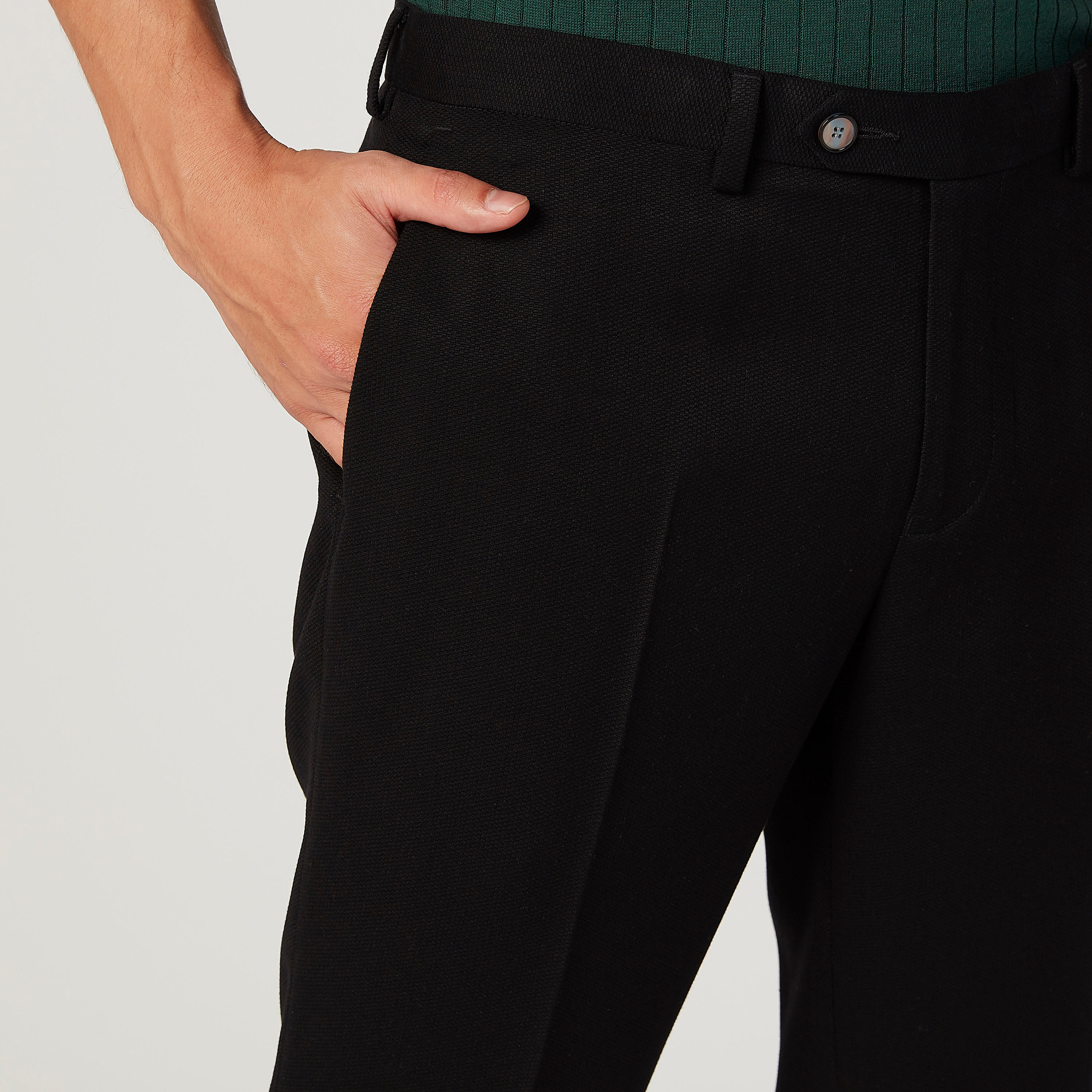 بنطال رسمي طويل سادة بجيوب وحلقات للحزام-men-clothing-bottoms-trousersandchinos-trousers-image-3