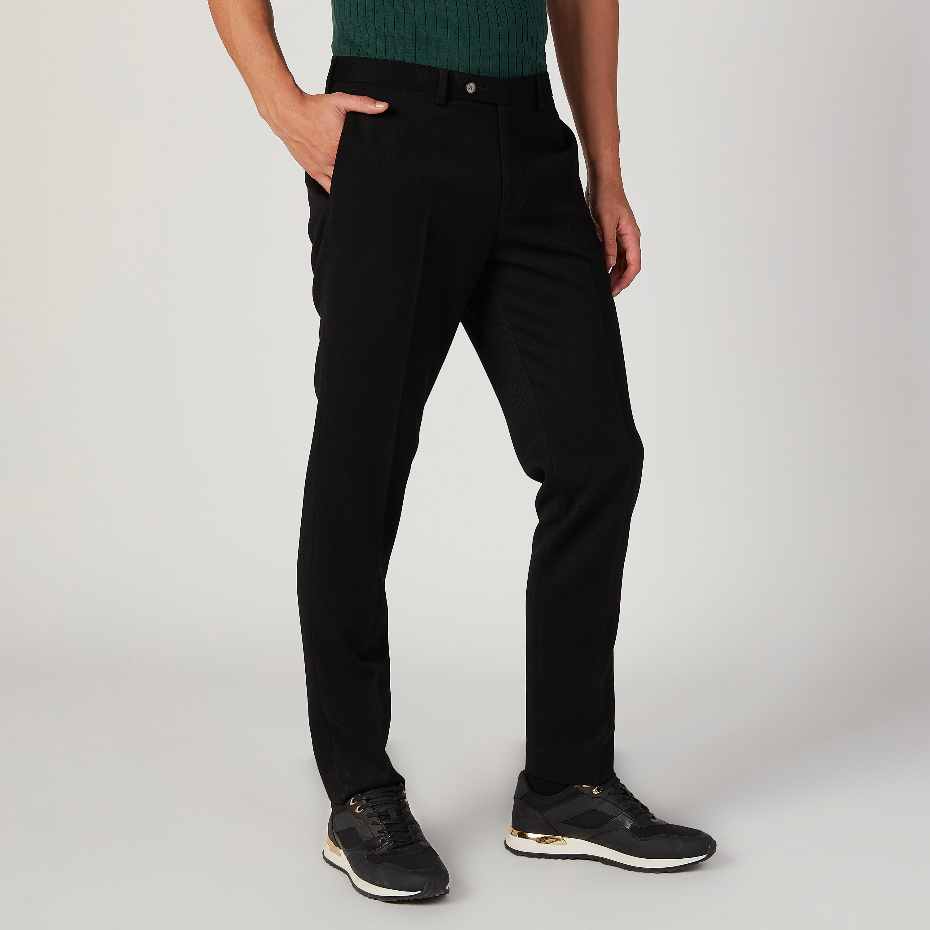 بنطال رسمي طويل سادة بجيوب وحلقات للحزام-men-clothing-bottoms-trousersandchinos-trousers-image-5