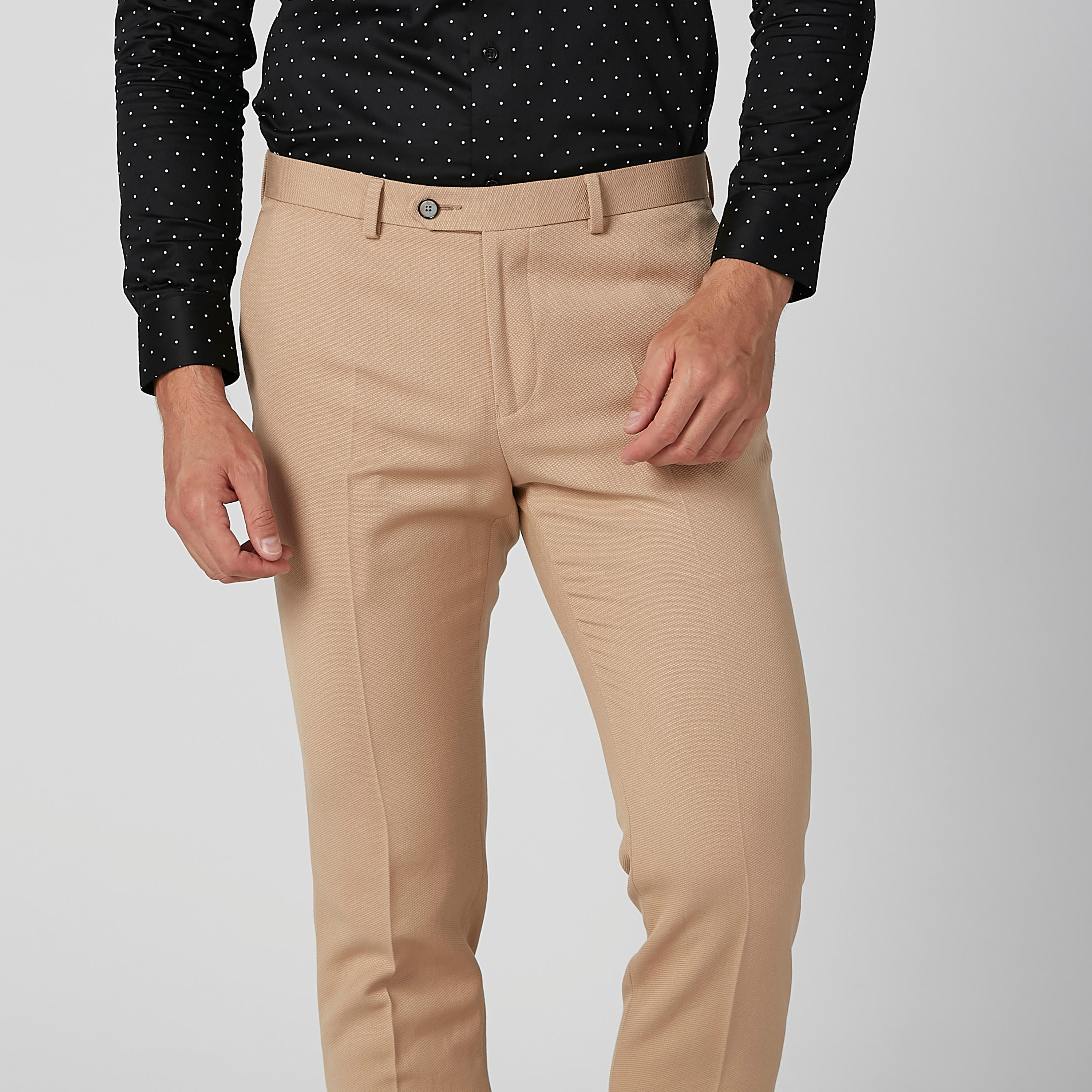 بنطال رسمي طويل بارز الملمس بجيوب وحلقات للحزام-men-clothing-bottoms-trousersandchinos-trousers-image-3