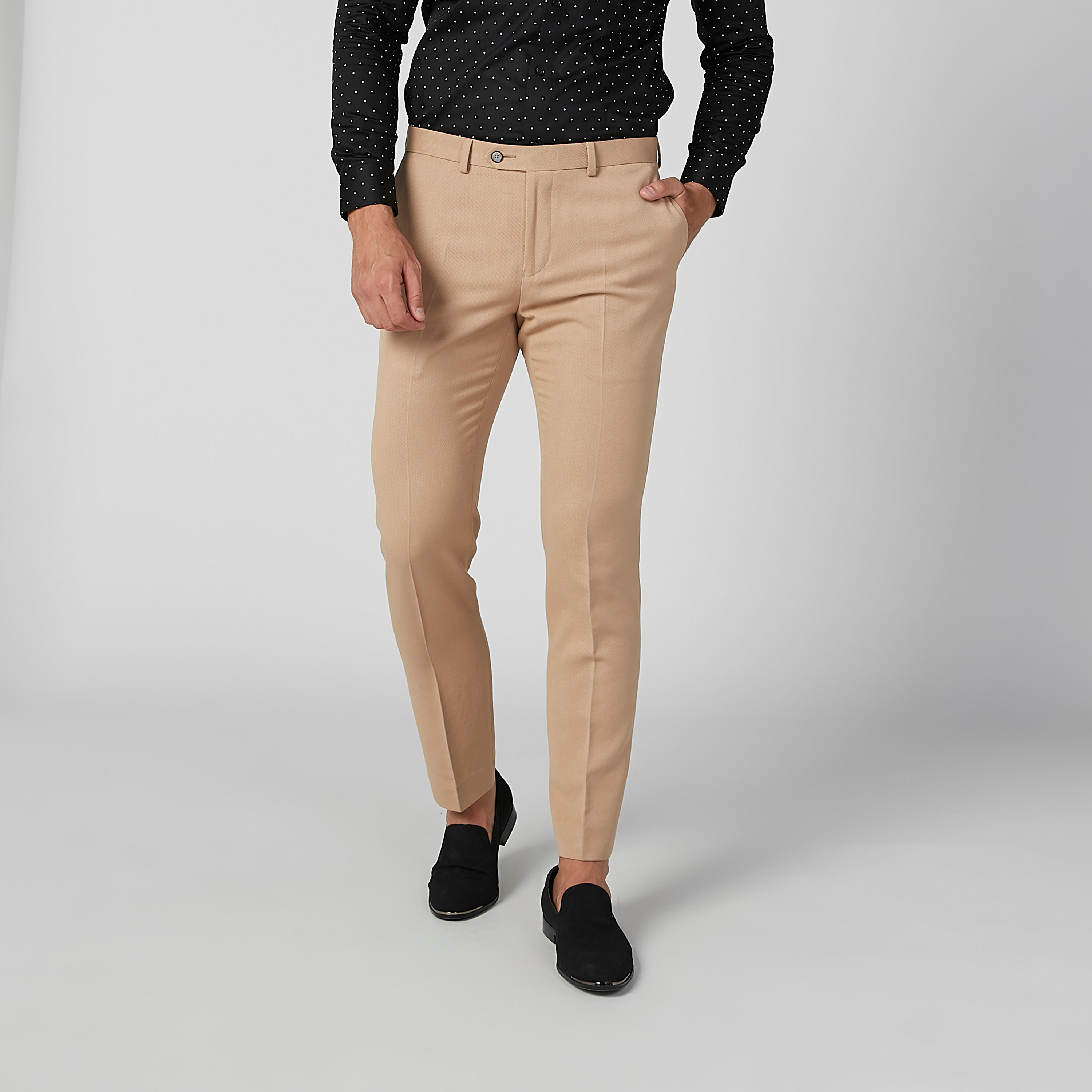 بنطال رسمي طويل بارز الملمس بجيوب وحلقات للحزام-men-clothing-bottoms-trousersandchinos-trousers-image-4
