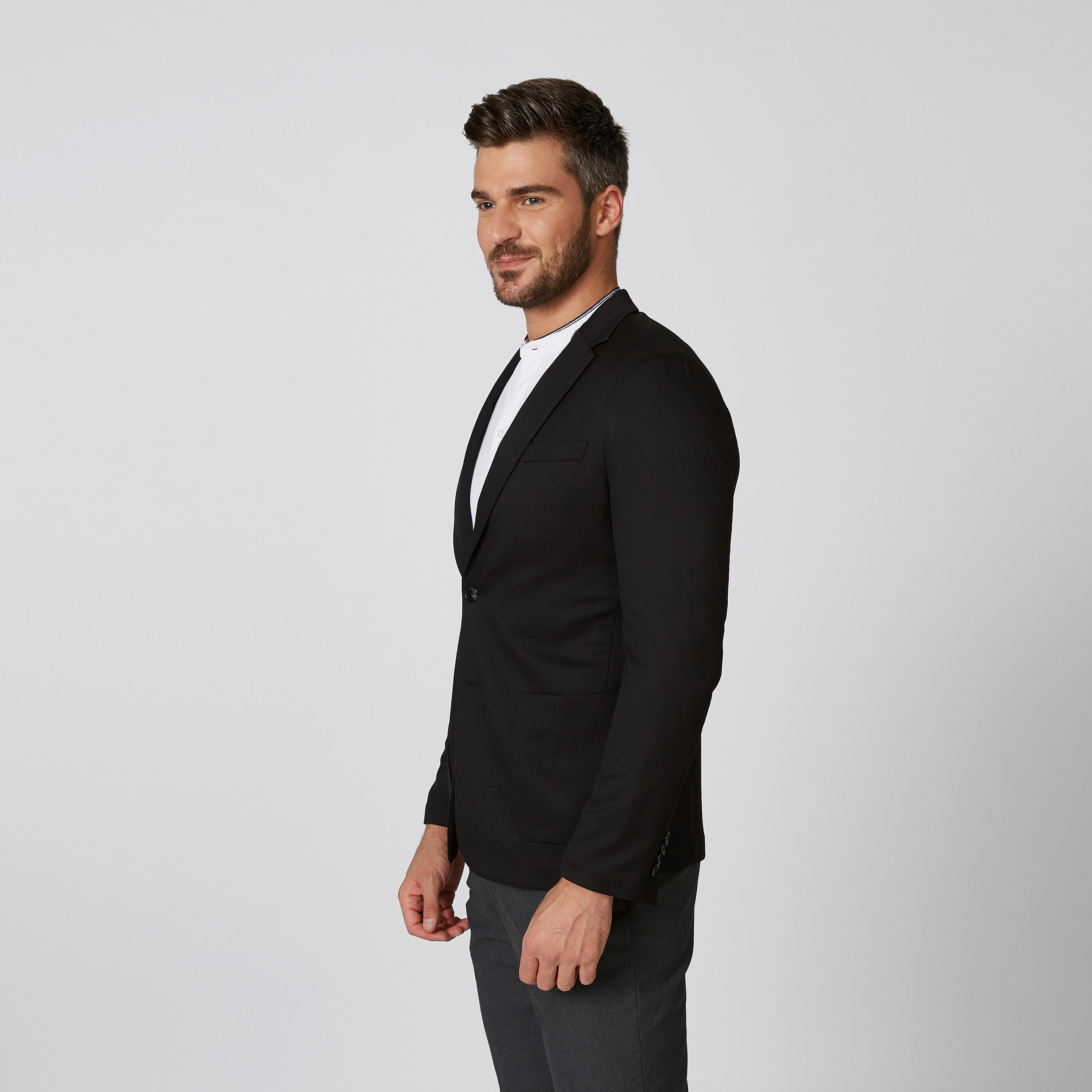 بليزر سليم بارز الملمس بياقة طويلة وأكمام طويلة-men-winterwear-jacketsandblazers-image-1