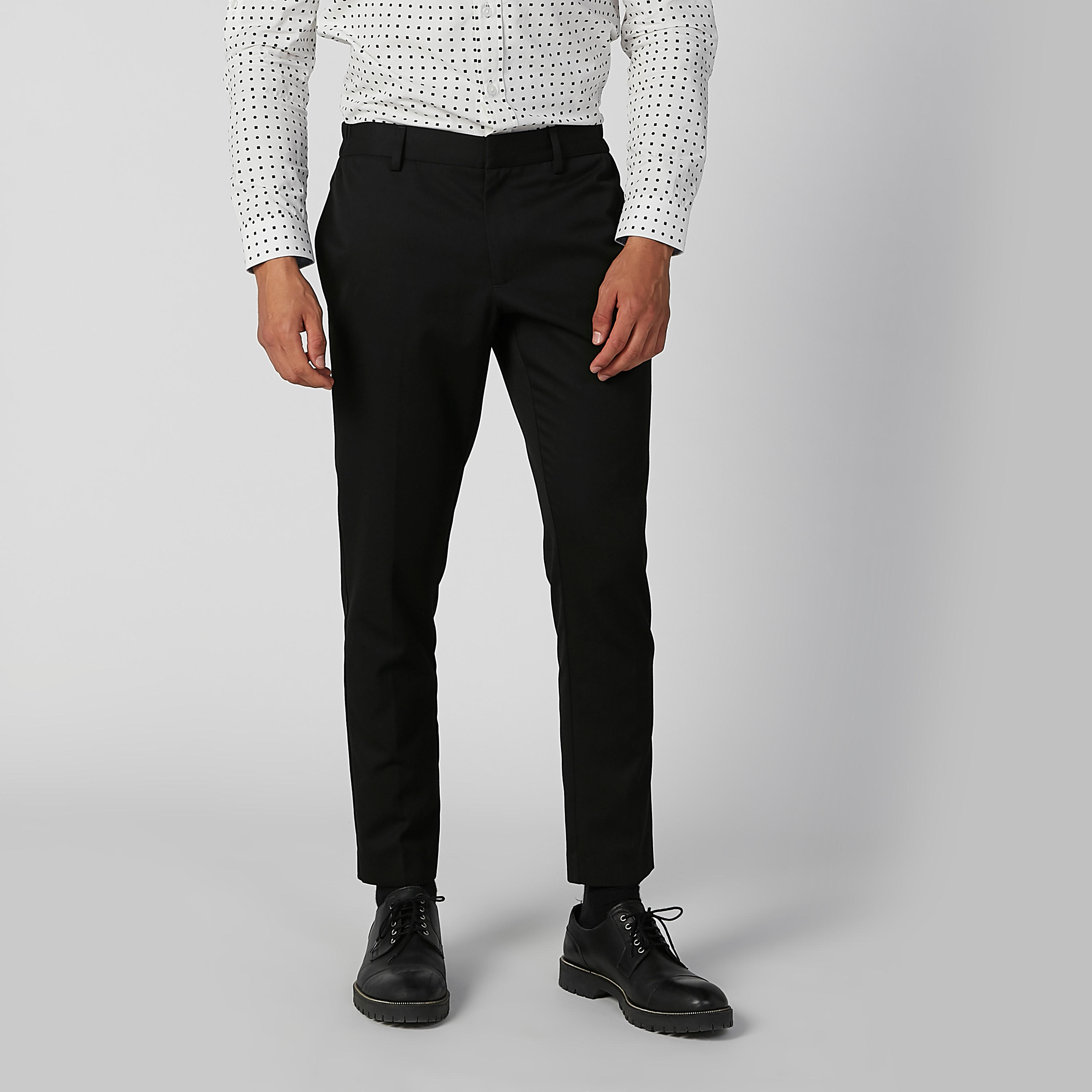 بنطلون سليم رسمي بخصر متوسط الارتفاع وجيوب-men-clothing-bottoms-trousersandchinos-trousers-image-1