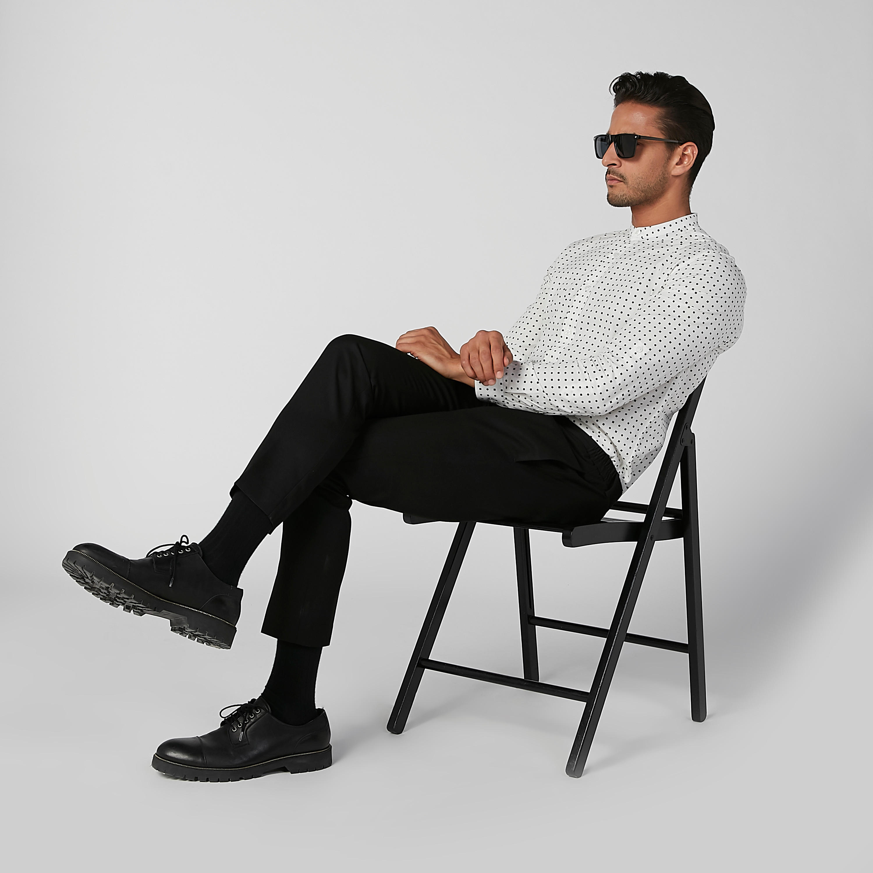 بنطلون سليم رسمي بخصر متوسط الارتفاع وجيوب-men-clothing-bottoms-trousersandchinos-trousers-image-2