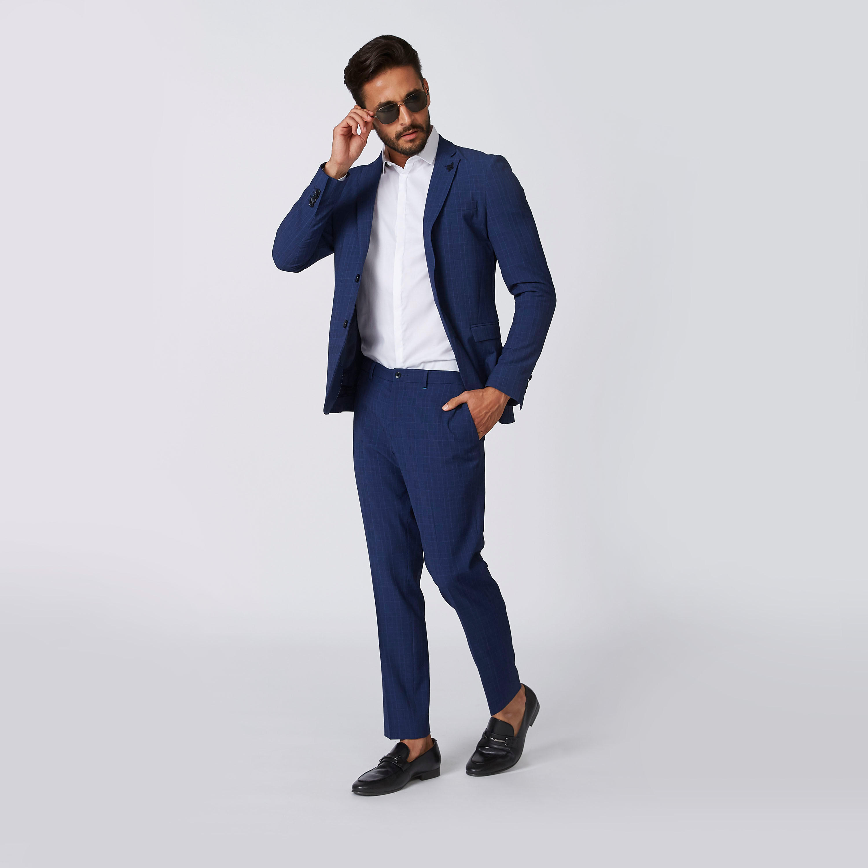 بليزر كاروهات بقصّة سكيني وياقة طويلة وأكمام طويلة-men-winterwear-jacketsandblazers-image-2