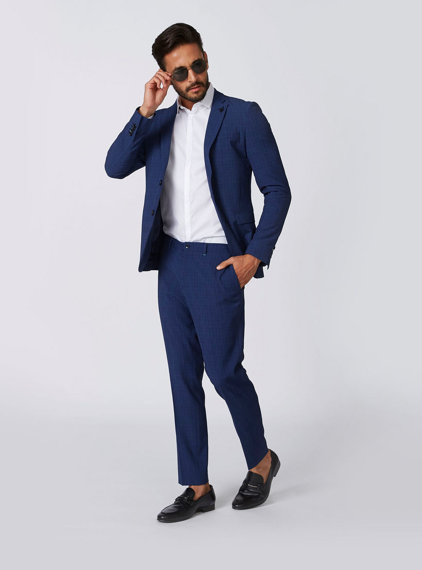 بليزر كاروهات بقصّة سكيني وياقة طويلة وأكمام طويلة-men-winterwear-jacketsandblazers-image-2