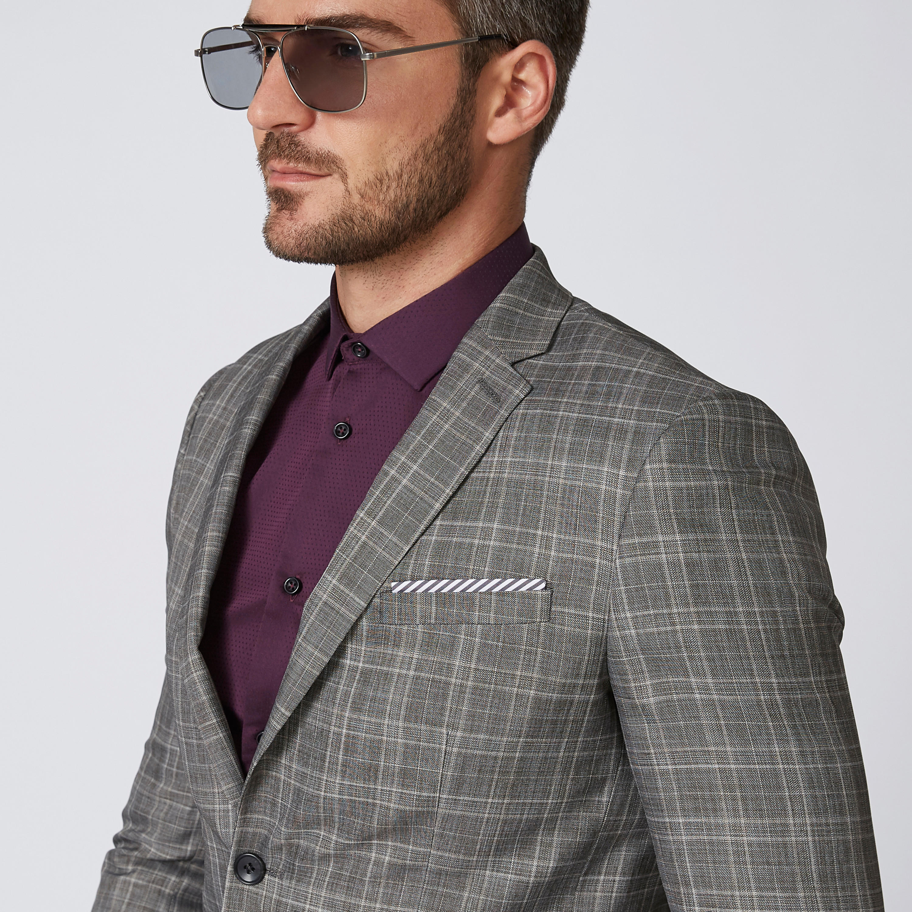 Chequered Blazer with Notched Lapel and Flap Pockets-men-winterwear-jacketsandblazers-image-4
