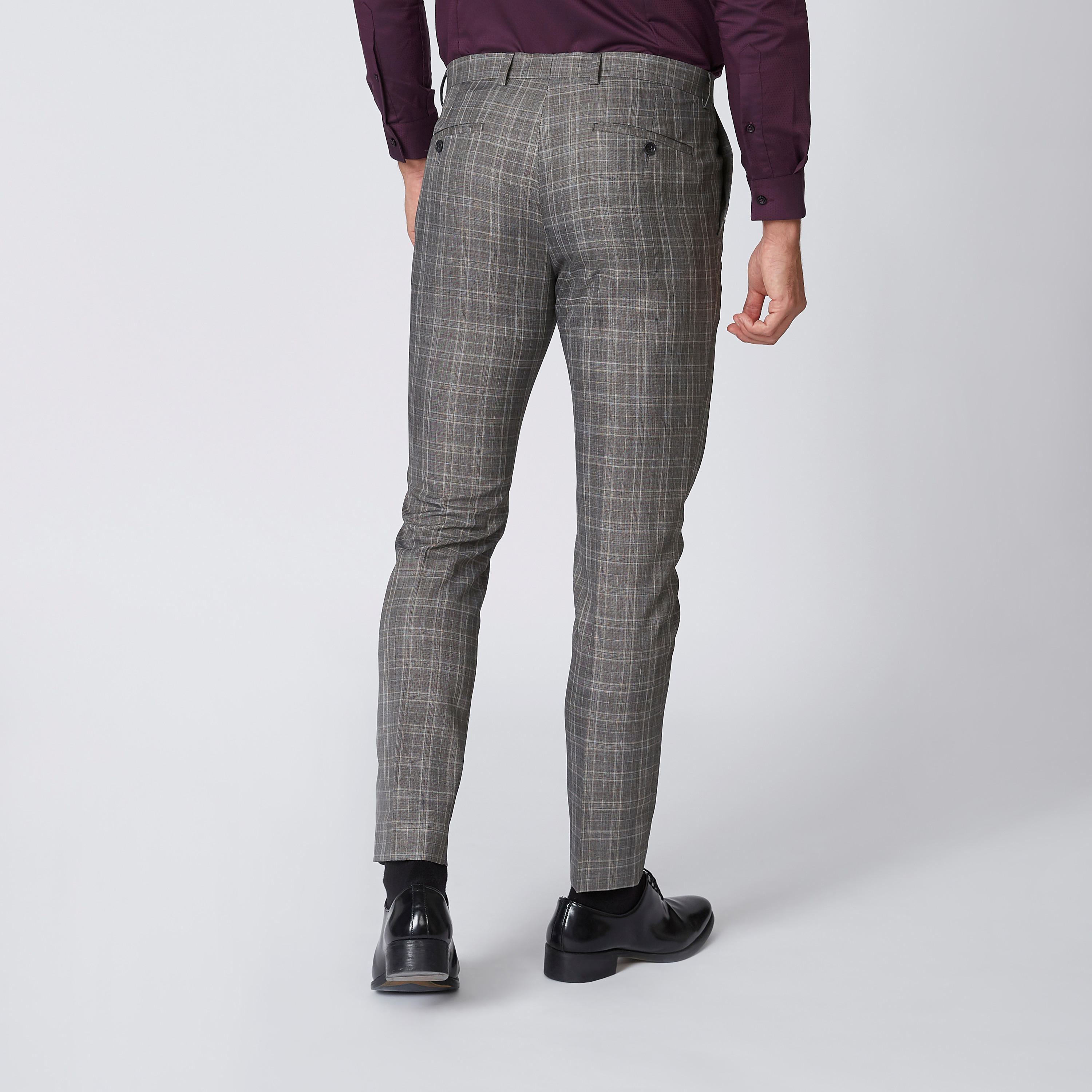بنطلون كاروهات طويل بجيوب وحلقات للحزام-men-clothing-bottoms-trousersandchinos-trousers-image-3