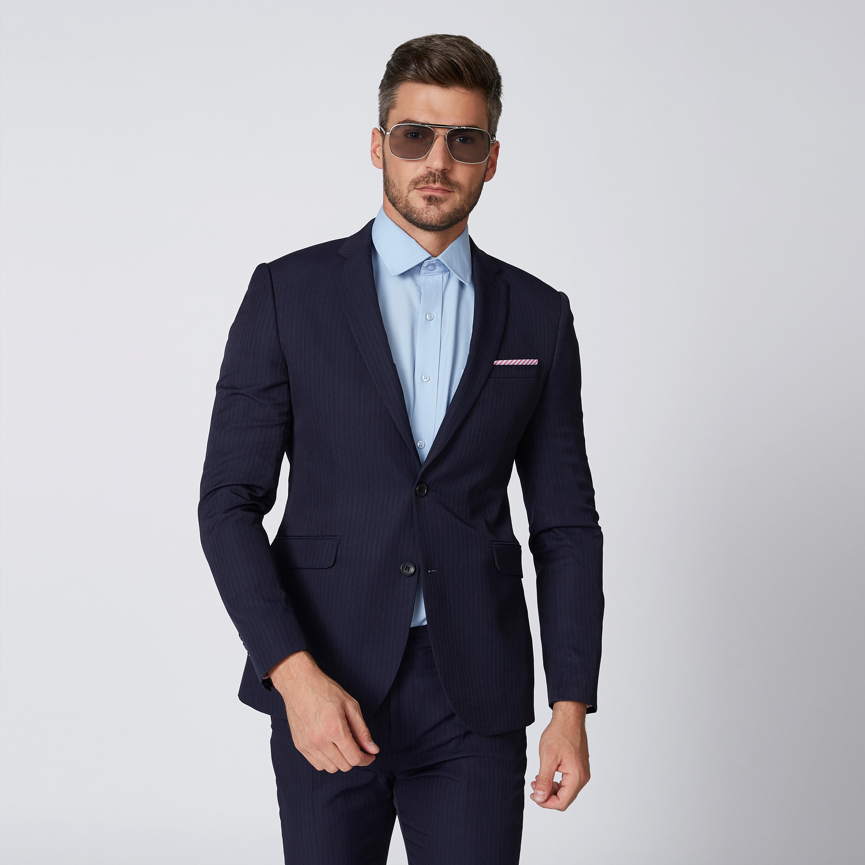 Striped Blazer with Notched Lapel and Long Sleeves-men-winterwear-jacketsandblazers-image-3