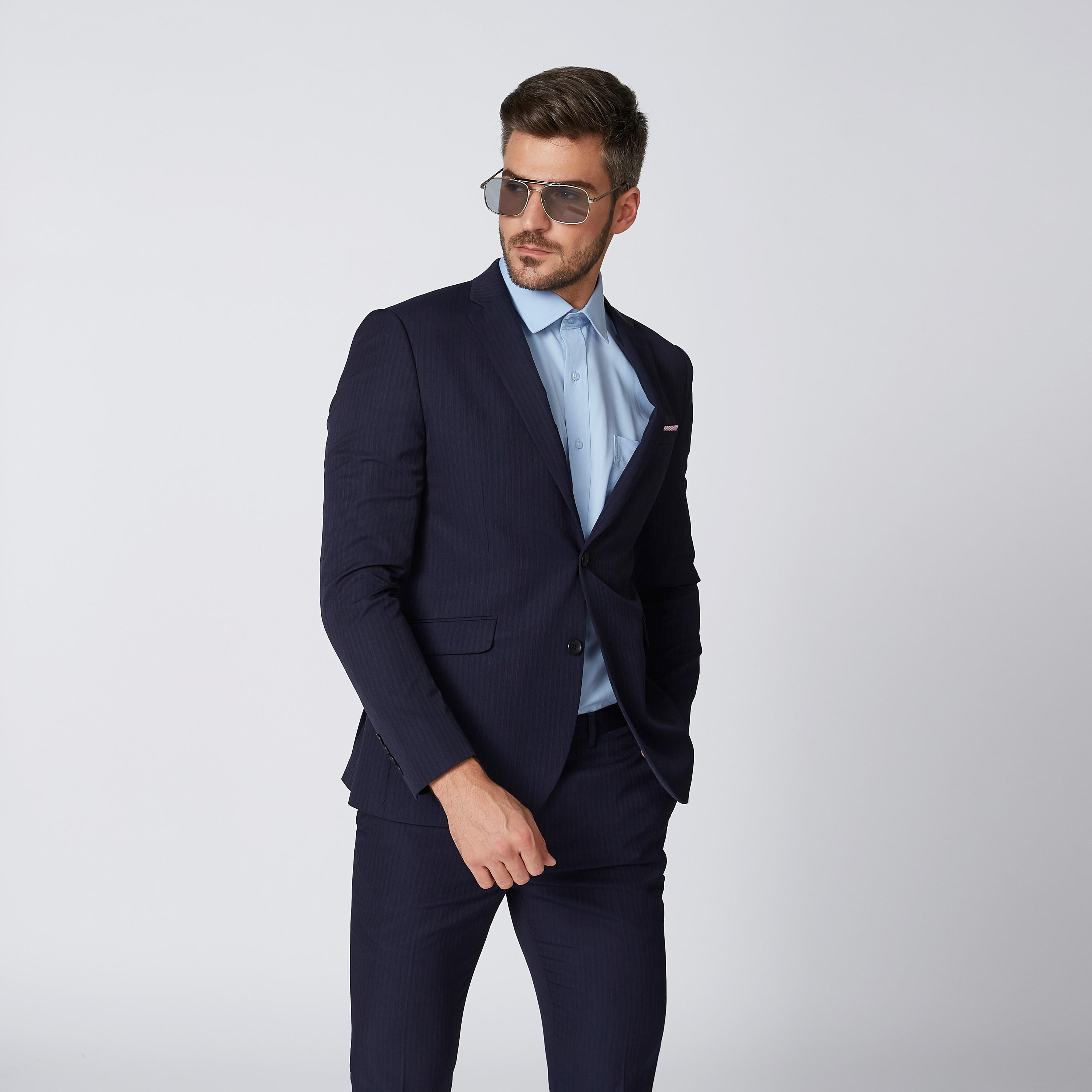 Striped Blazer with Notched Lapel and Long Sleeves-men-winterwear-jacketsandblazers-image-1