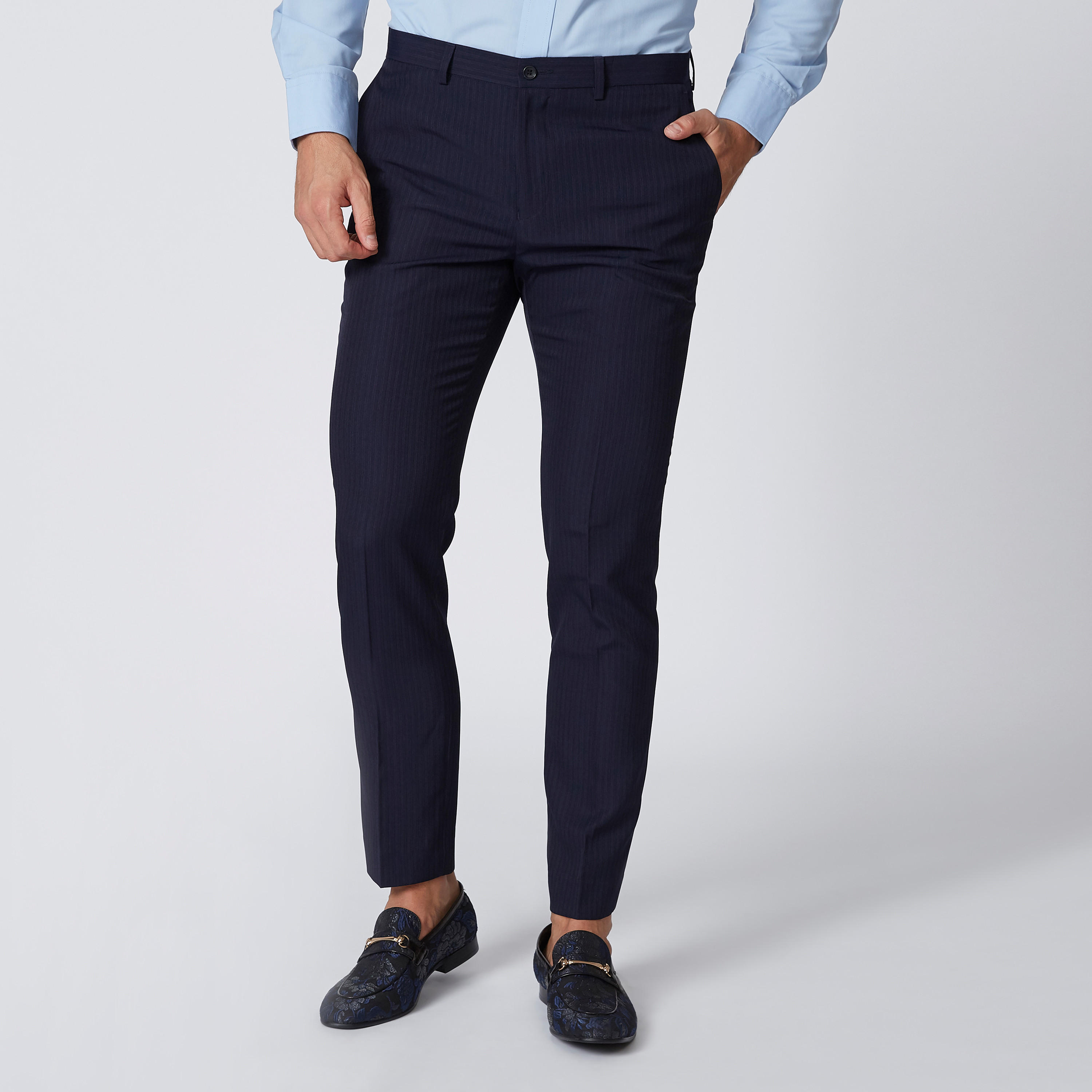 بنطلون مقلّم طويل بجيوب وحلقات للحزام-men-clothing-bottoms-trousersandchinos-trousers-image-4
