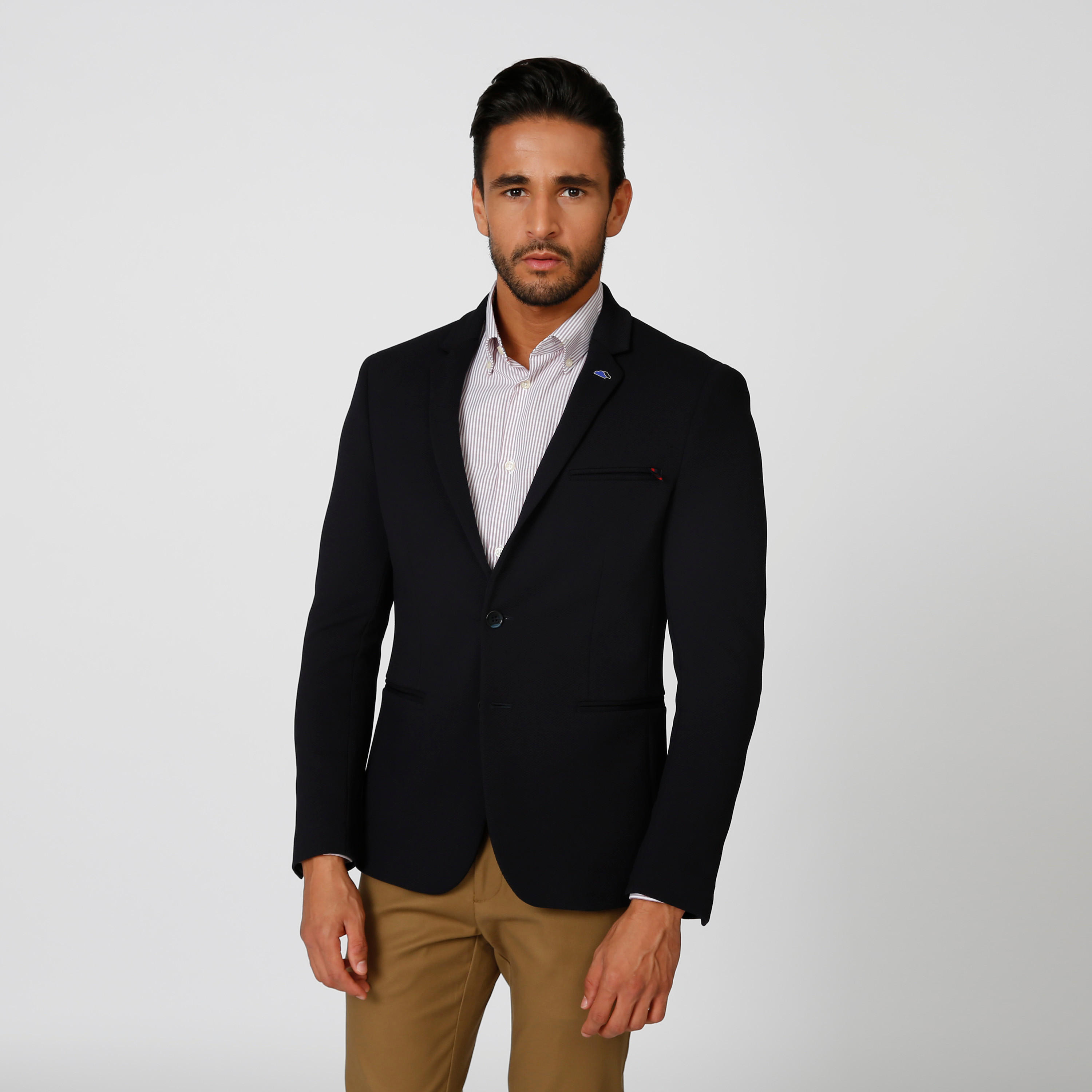 جاكيت سكيني بارز الملمس بياقة طويلة وأكمام طويلة-men-winterwear-jacketsandblazers-image-1