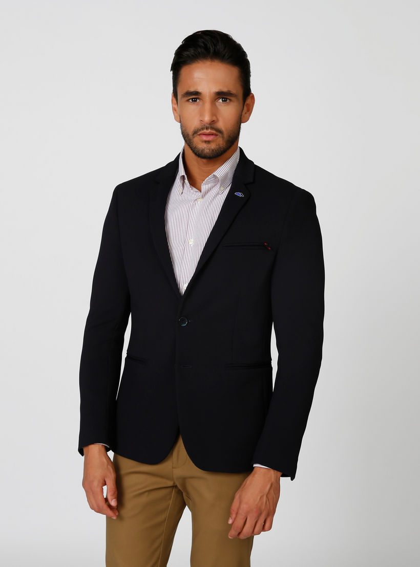 جاكيت سكيني بارز الملمس بياقة طويلة وأكمام طويلة-men-winterwear-jacketsandblazers-image-1