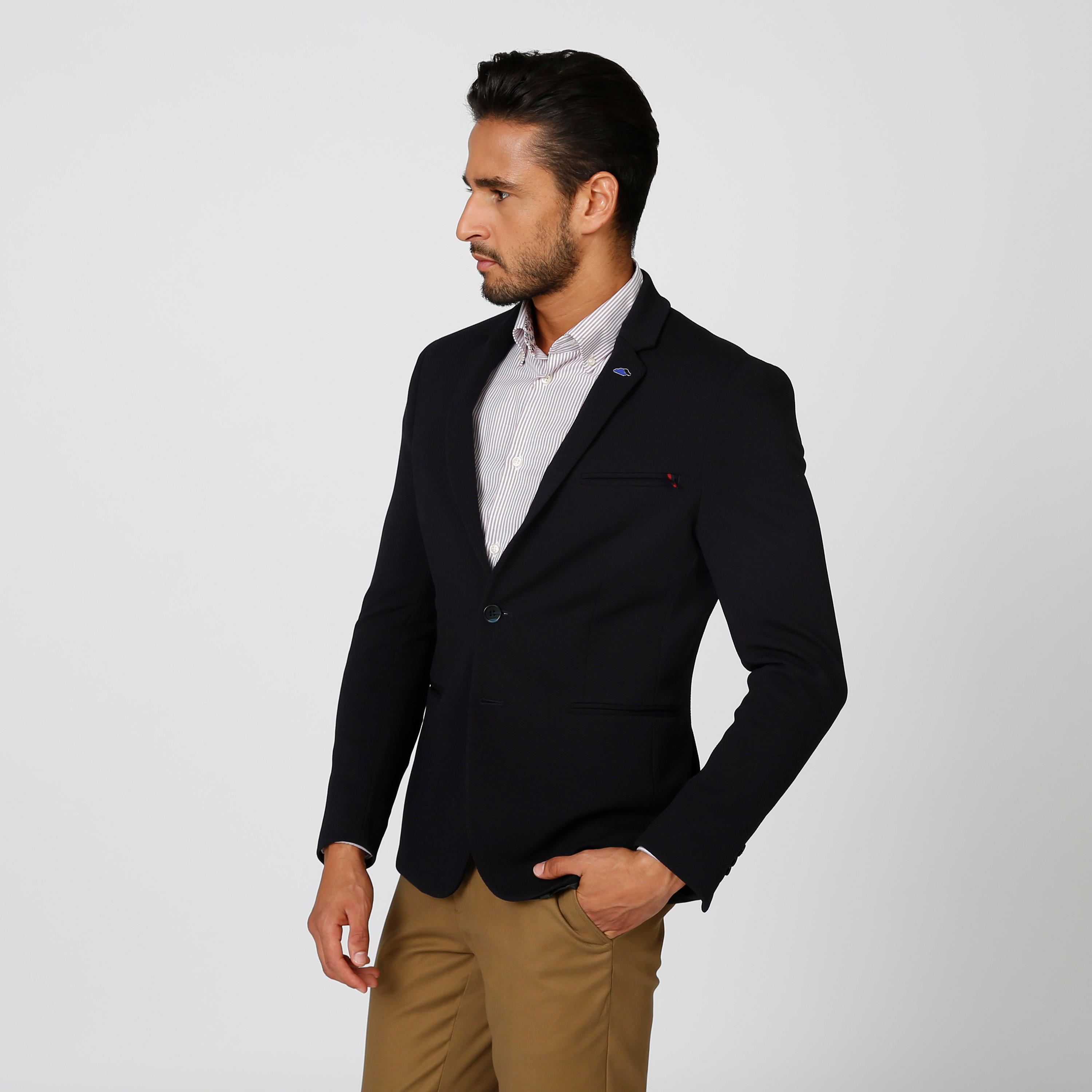 جاكيت سكيني بارز الملمس بياقة طويلة وأكمام طويلة-men-winterwear-jacketsandblazers-image-2