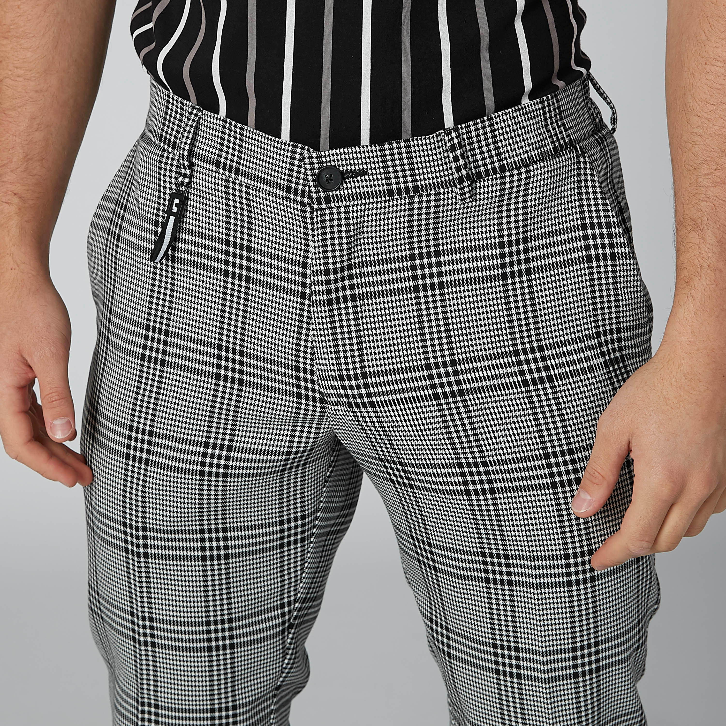بنطال كاروهات سليم بخصر متوسط الارتفاع وجيوب-men-clothing-bottoms-trousersandchinos-trousers-image-6