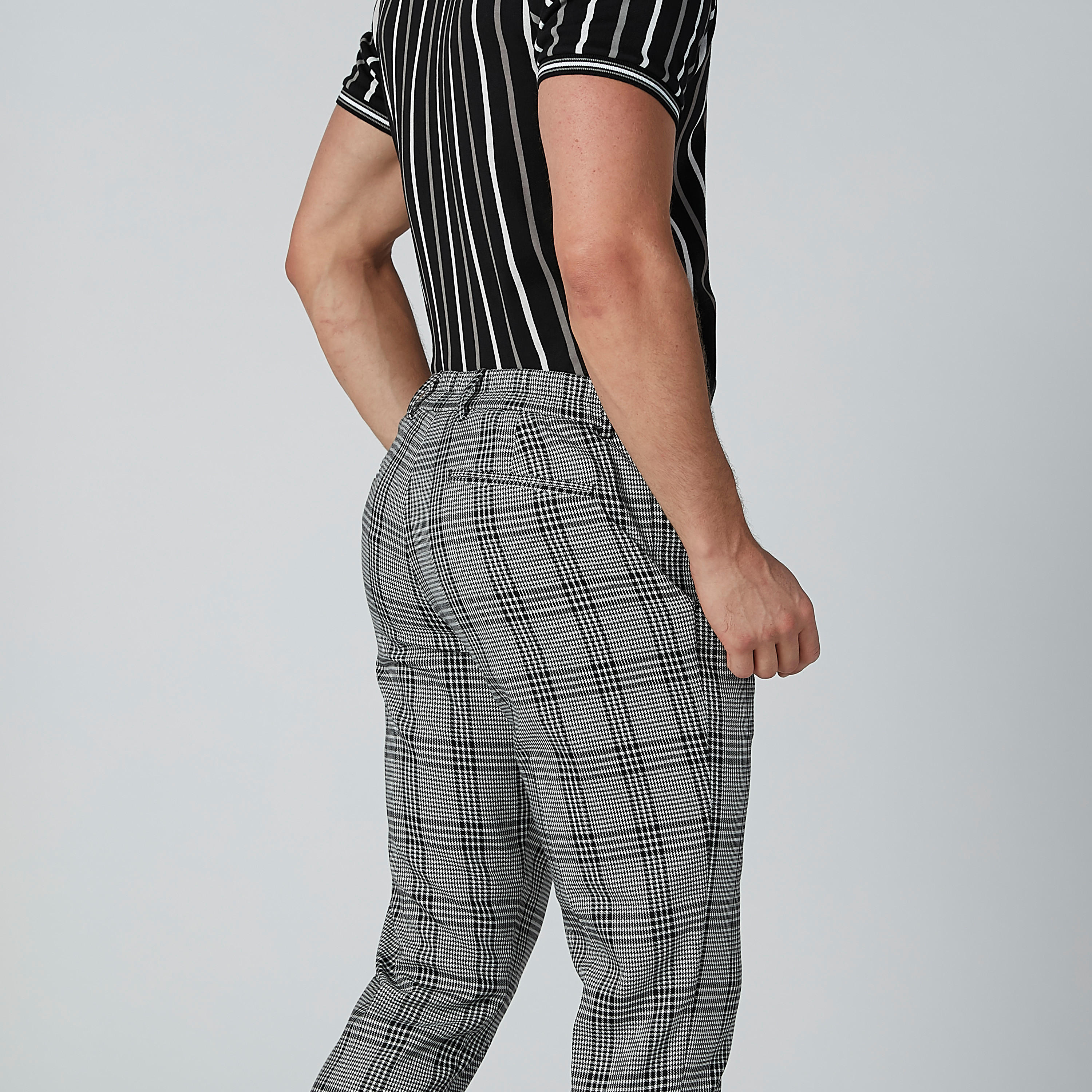 بنطال كاروهات سليم بخصر متوسط الارتفاع وجيوب-men-clothing-bottoms-trousersandchinos-trousers-image-7