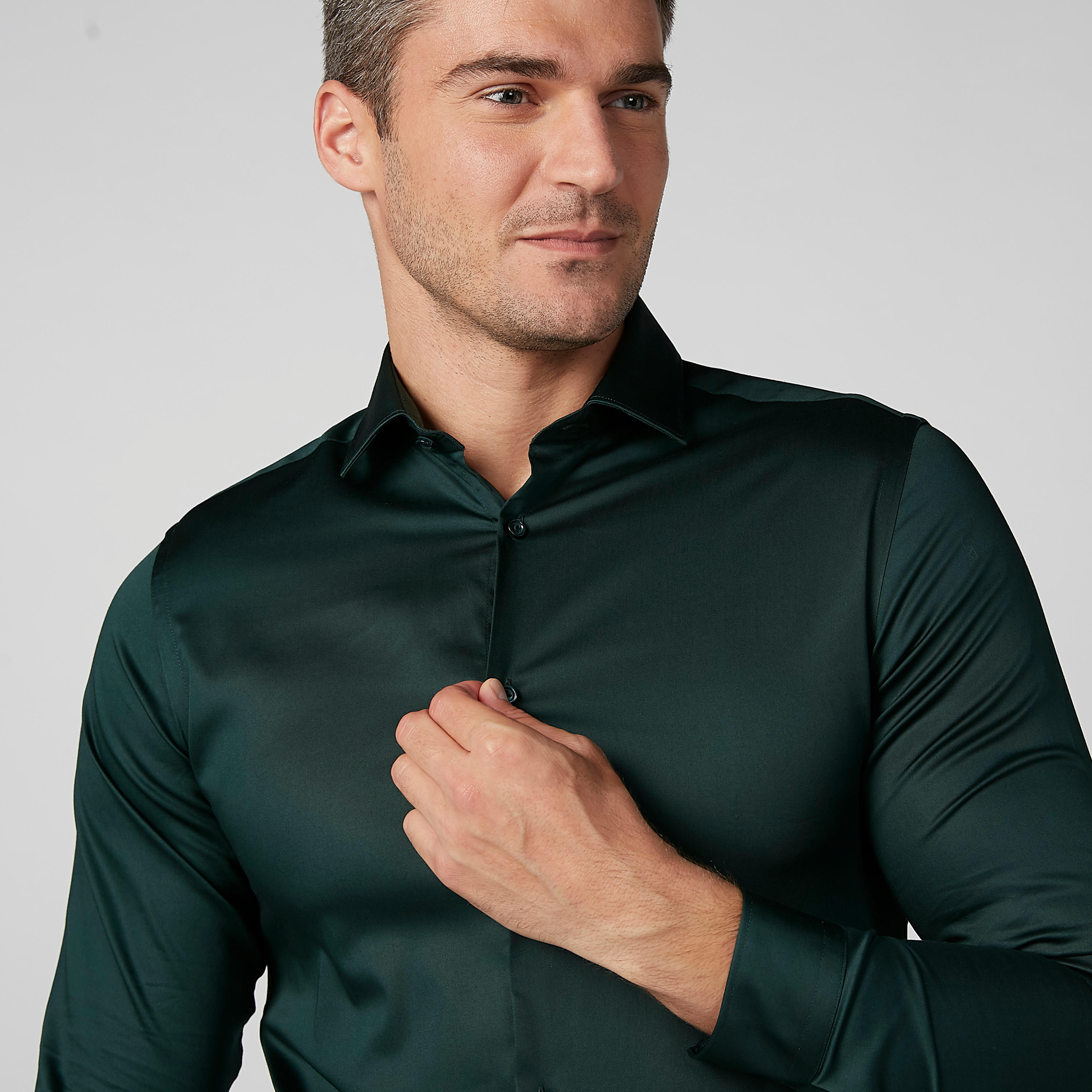 قميص بارز الملمس بياقة عاديّة وأكمام طويلة-men-clothing-shirts-image-4