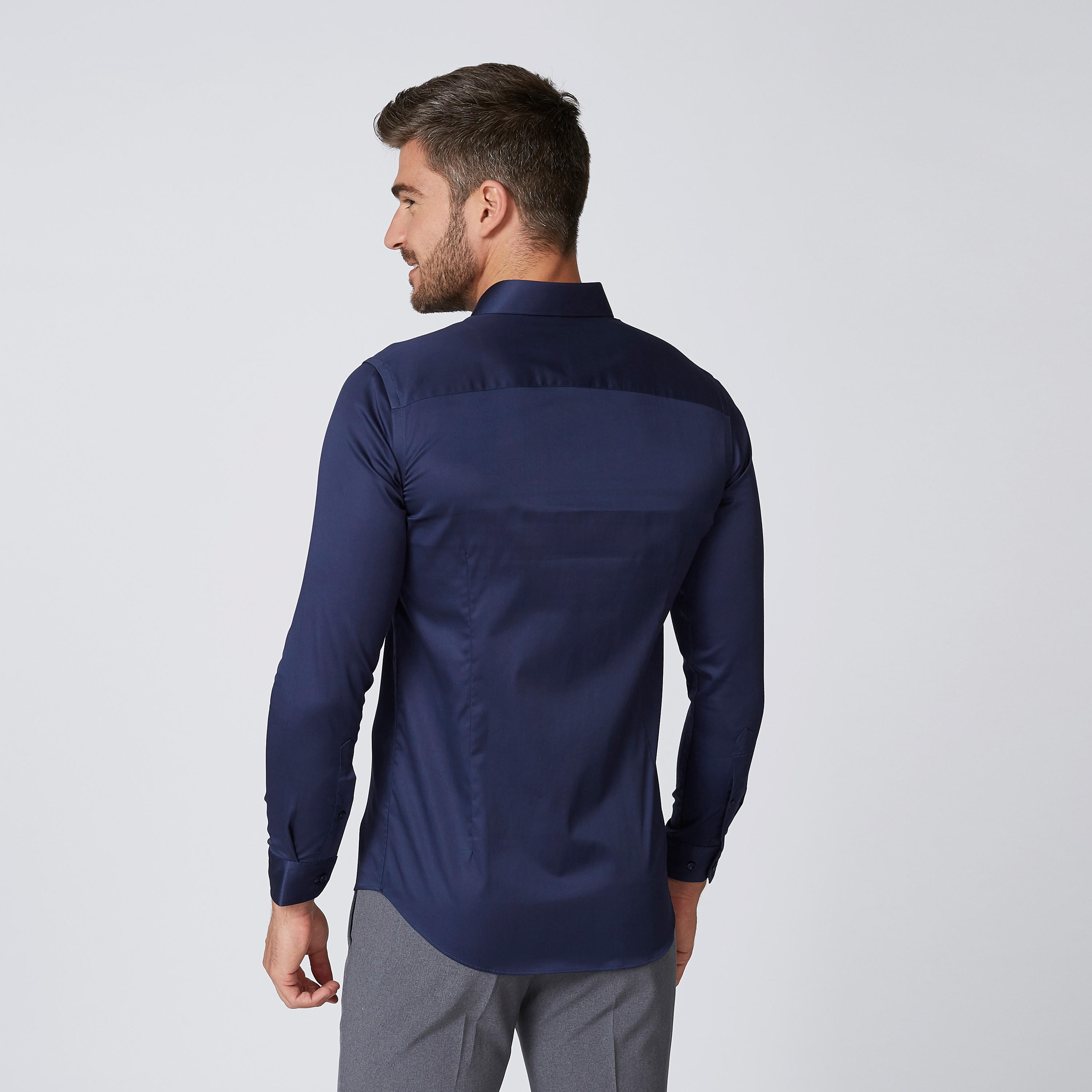 Plain Shirt with Long Sleeves and Complete Placket-men-clothing-shirts-image-3