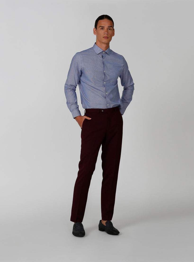 قميص مستدام كاروهات بأكمام طويلة وجيب على الصدر -men-clothing-shirts-image-2