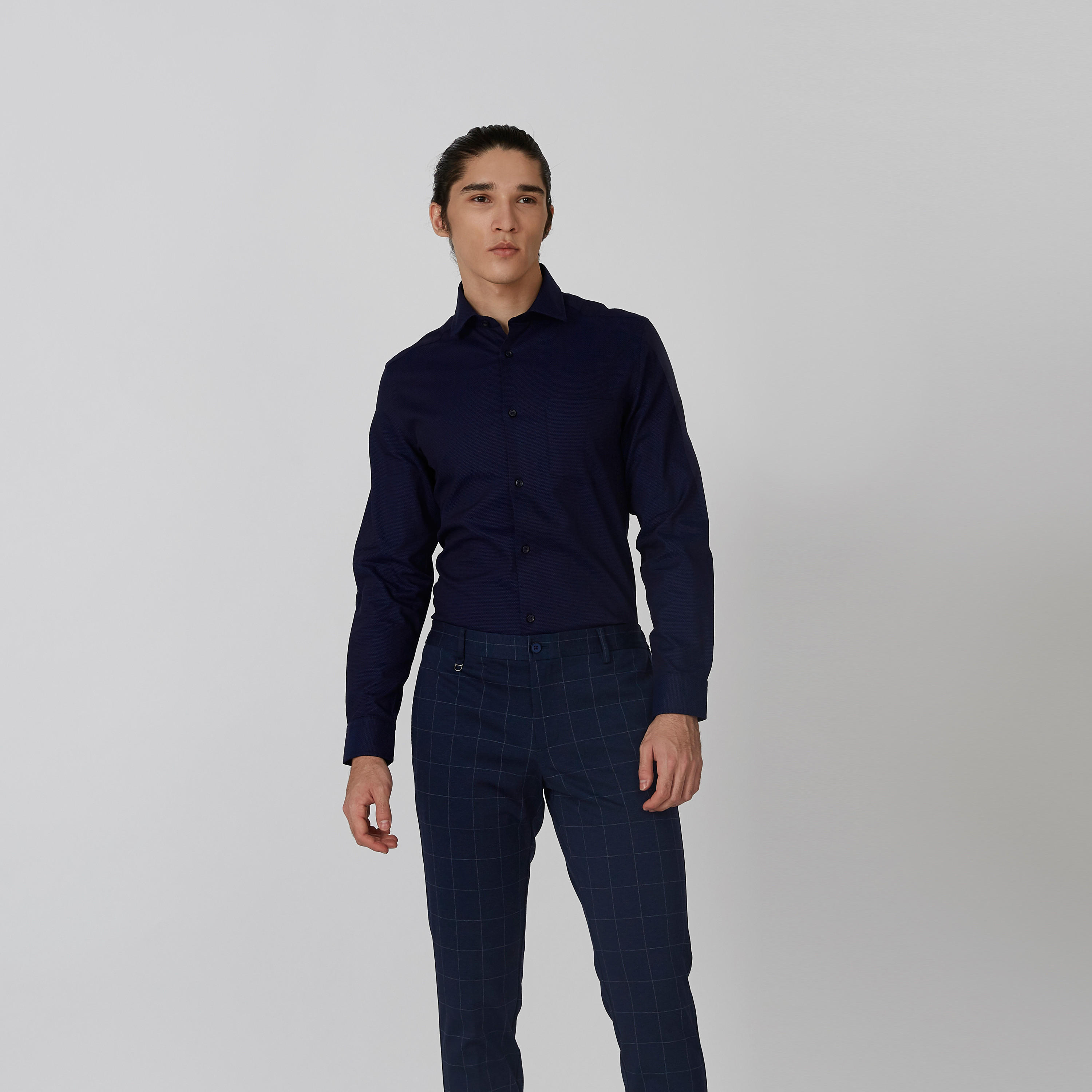 قميص رسمي مستدام بارز الملمس بأكمام طويلة -men-clothing-shirts-image-1