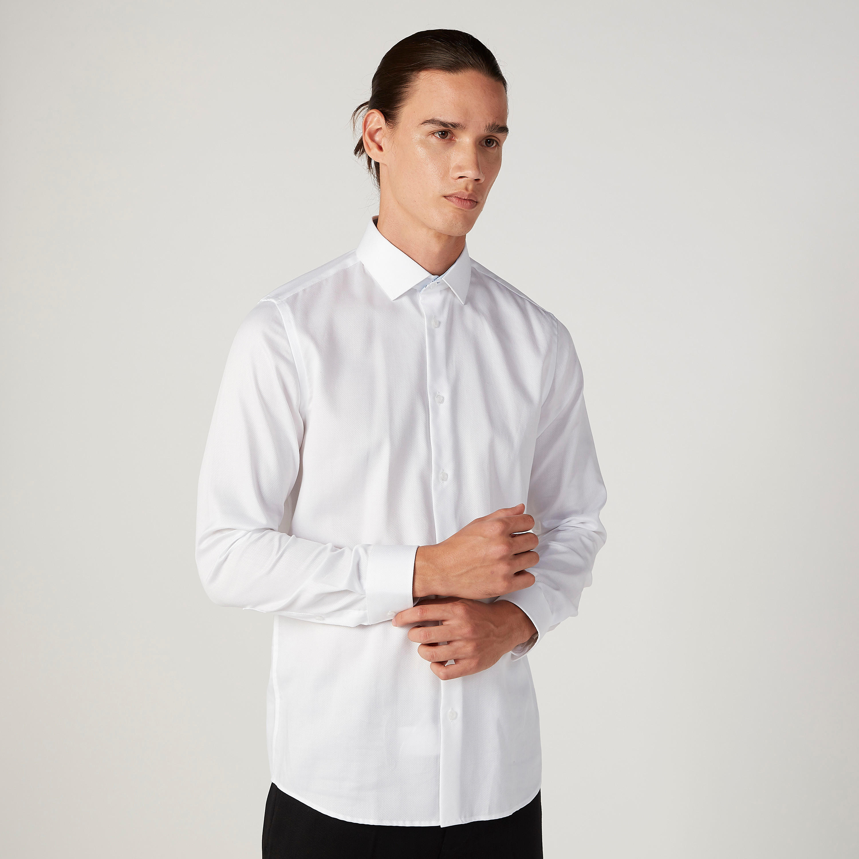Textured Formal Shirt with Spread Collar and Long Sleeves-men-clothing-shirts-image-1