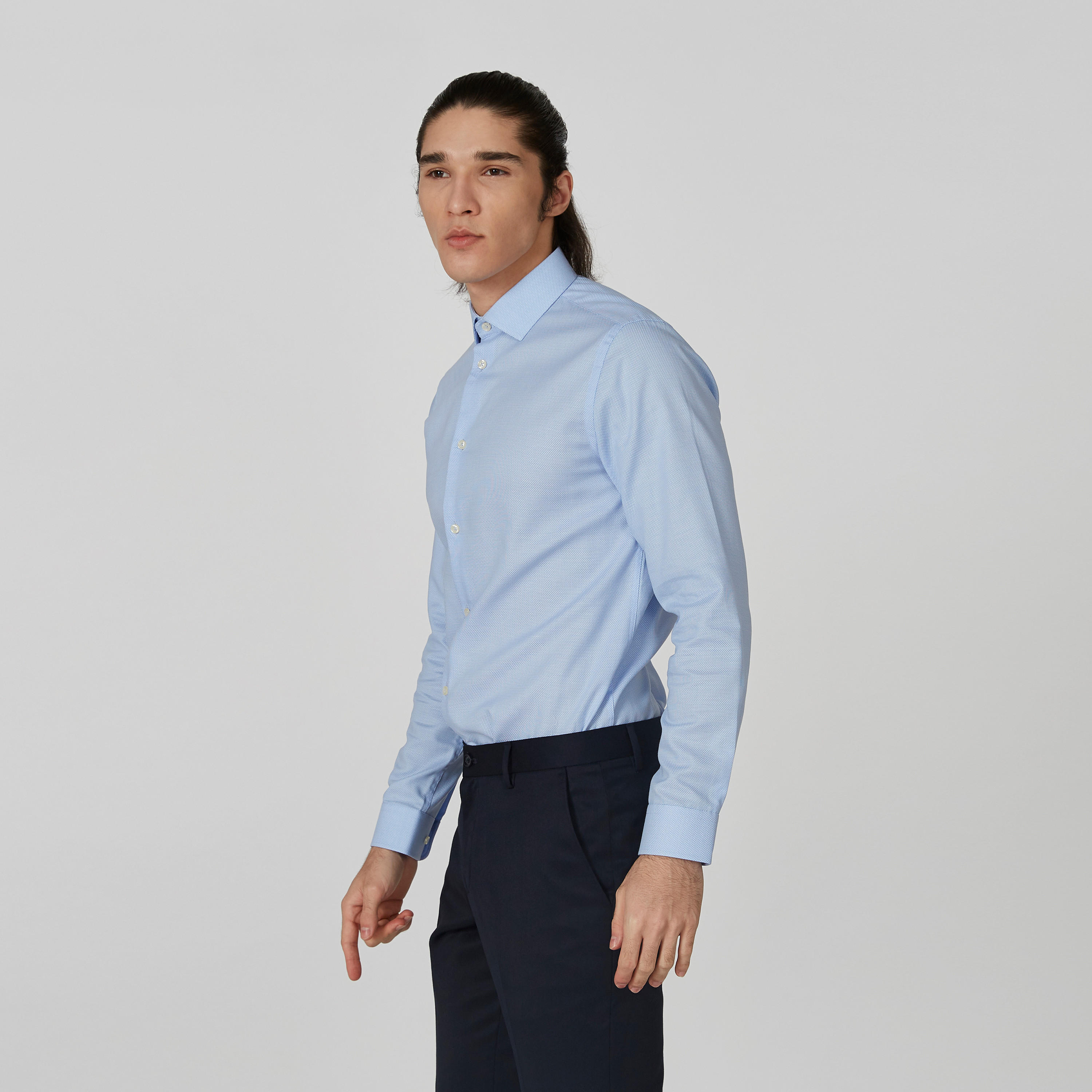 قميص بارز الملمس بياقة عاديّة وأكمام طويلة-men-clothing-shirts-image-3