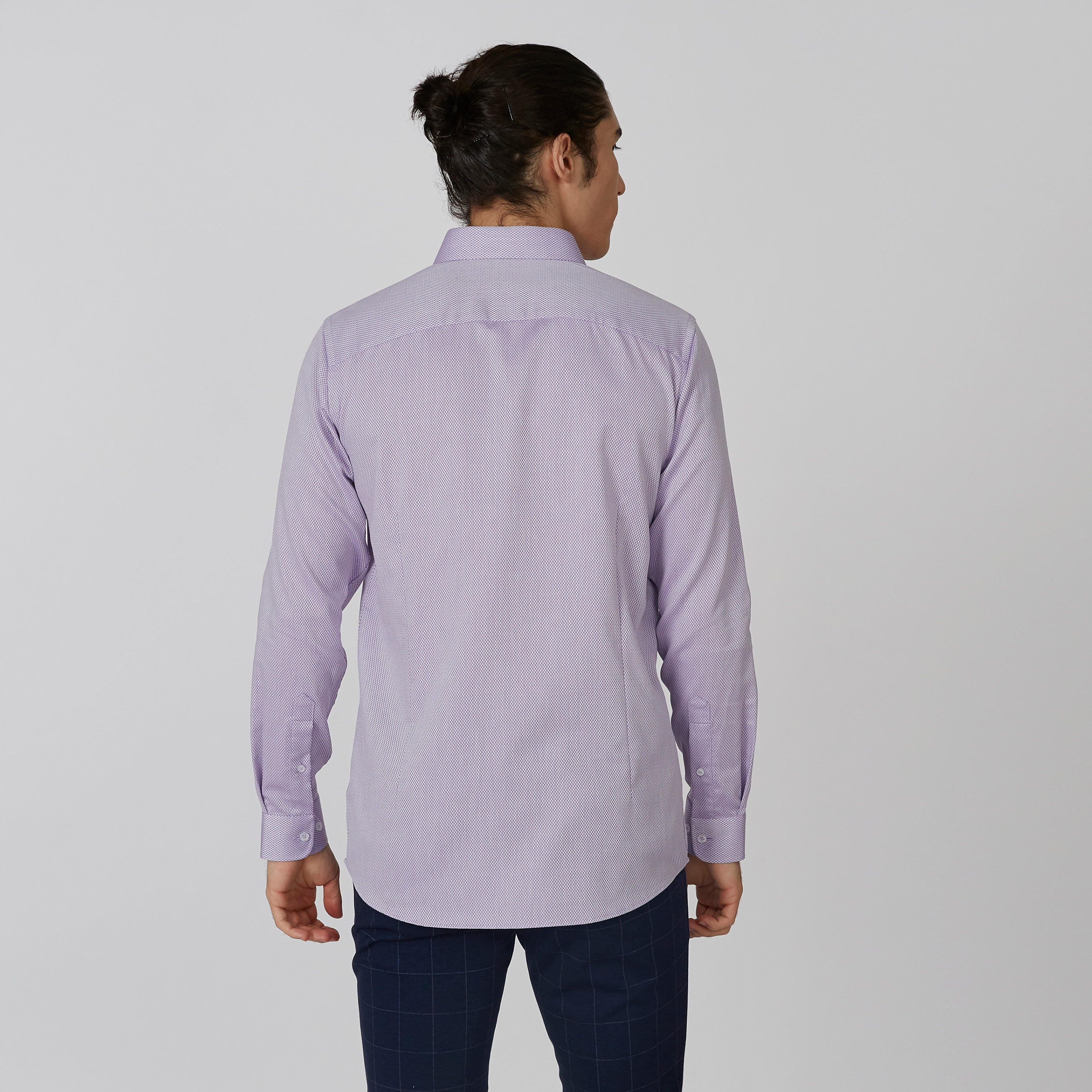 Textured Shirt with Spread Collar and Long Sleeves-men-clothing-shirts-image-2