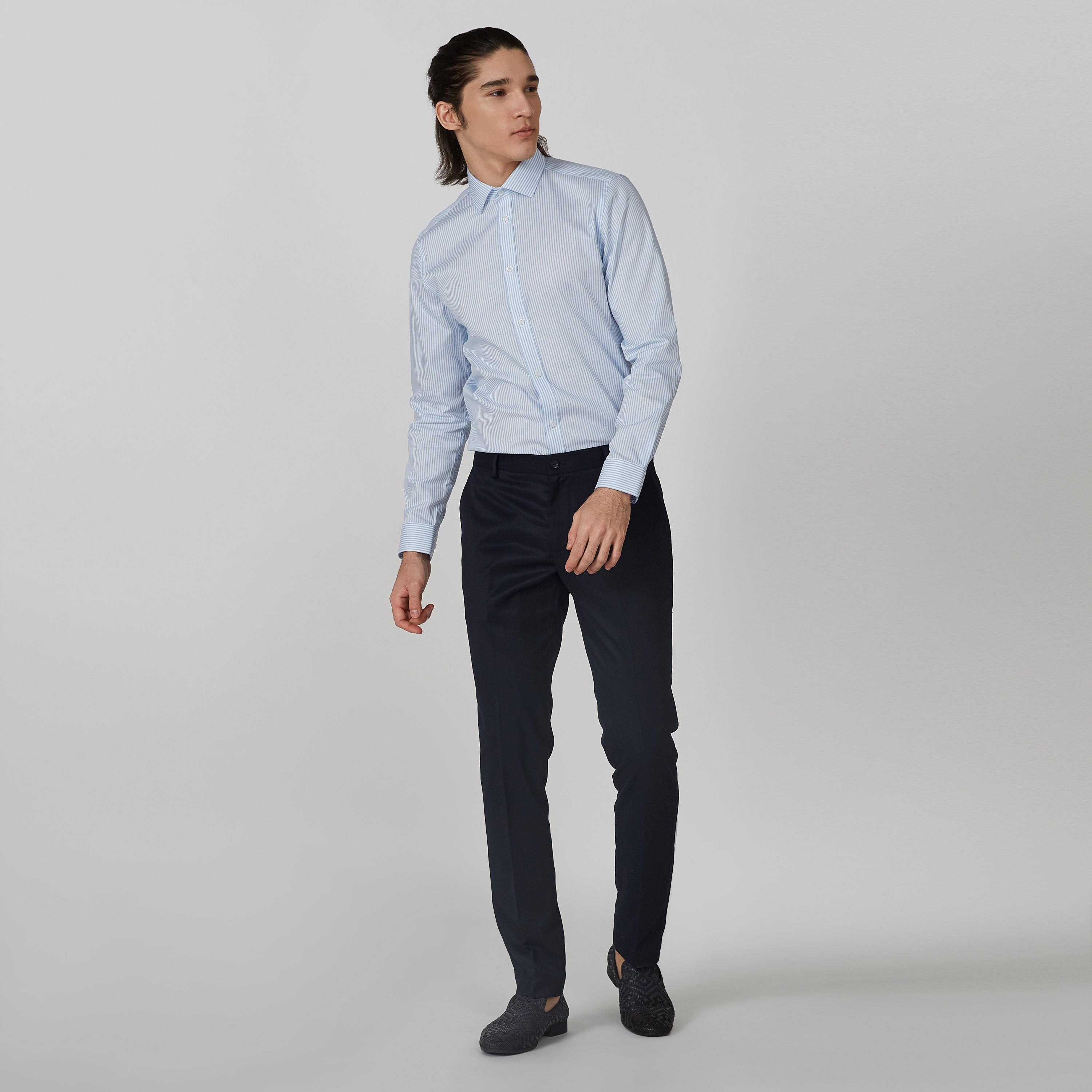 قميص مخطط بياقة عاديّة وأكمام طويلة-men-clothing-shirts-image-5
