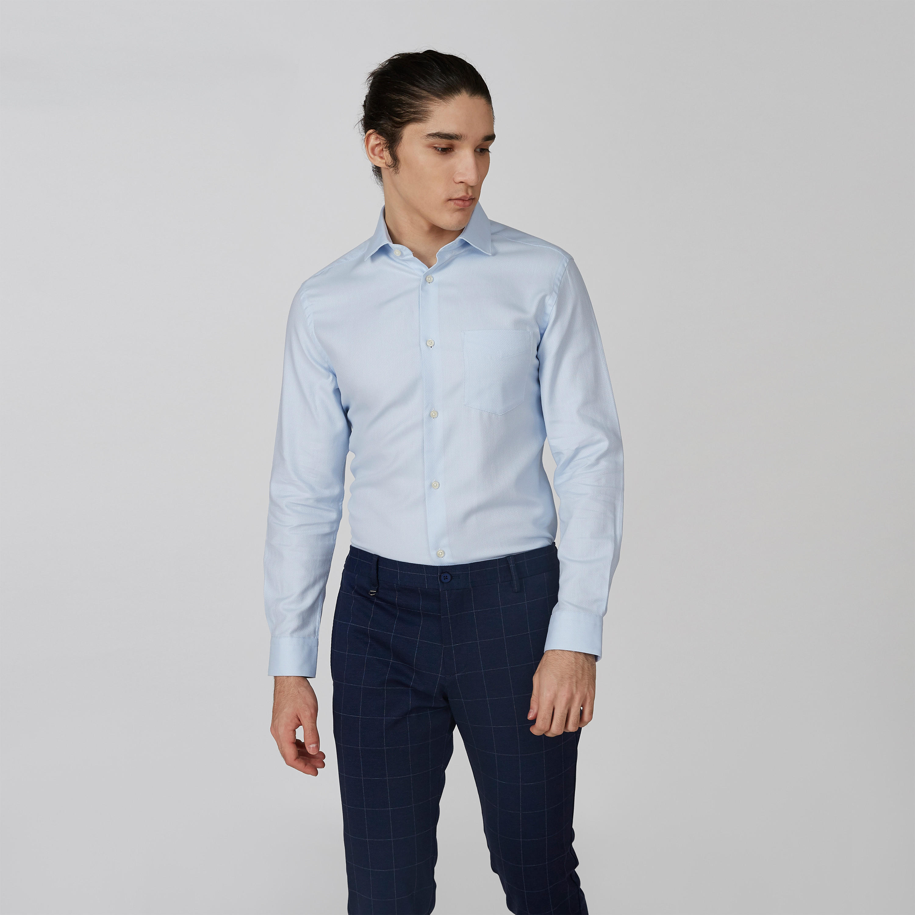 قميص رسمي مستدام بارز الملمس بأكمام طويلة -men-clothing-shirts-image-1