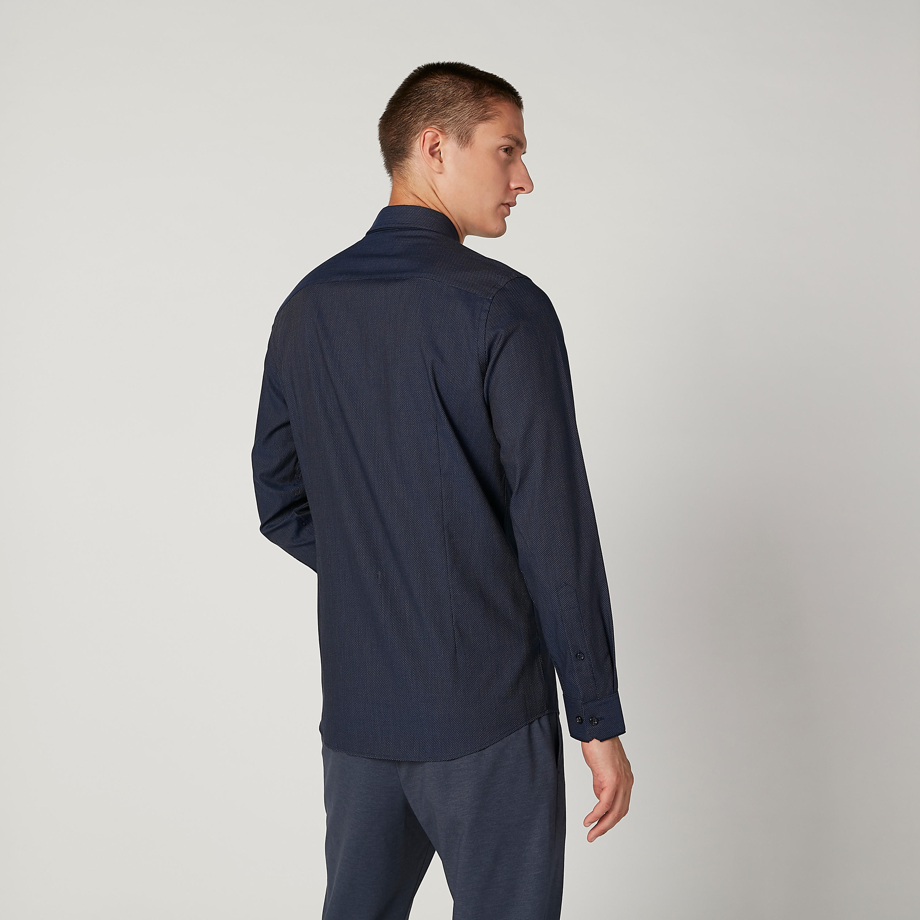 Textured Shirt with Long Sleeves and Spread Collar-men-clothing-shirts-image-4