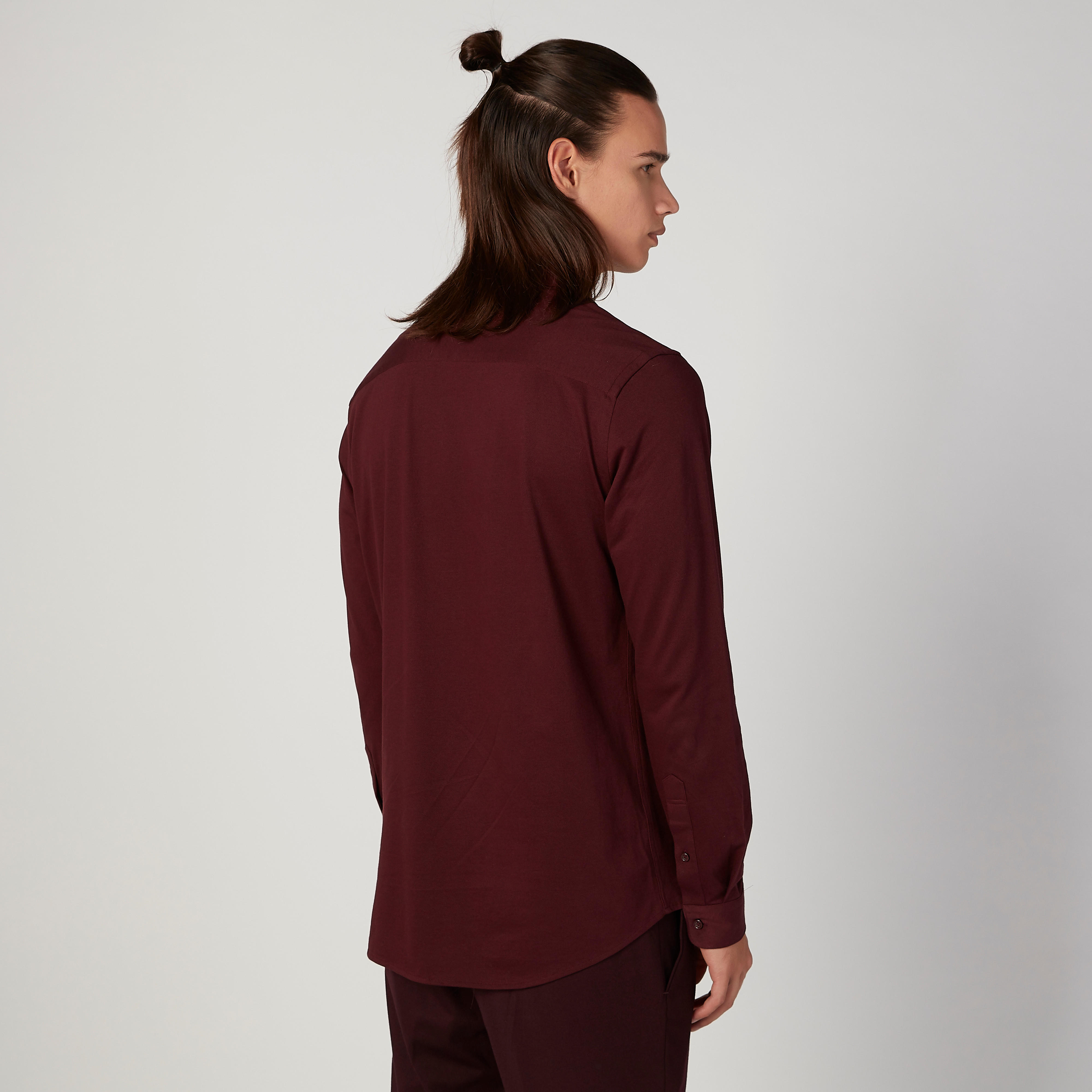 قميص مستدام سادة بياقة عاديّة وأكمام طويلة -men-clothing-shirts-image-4