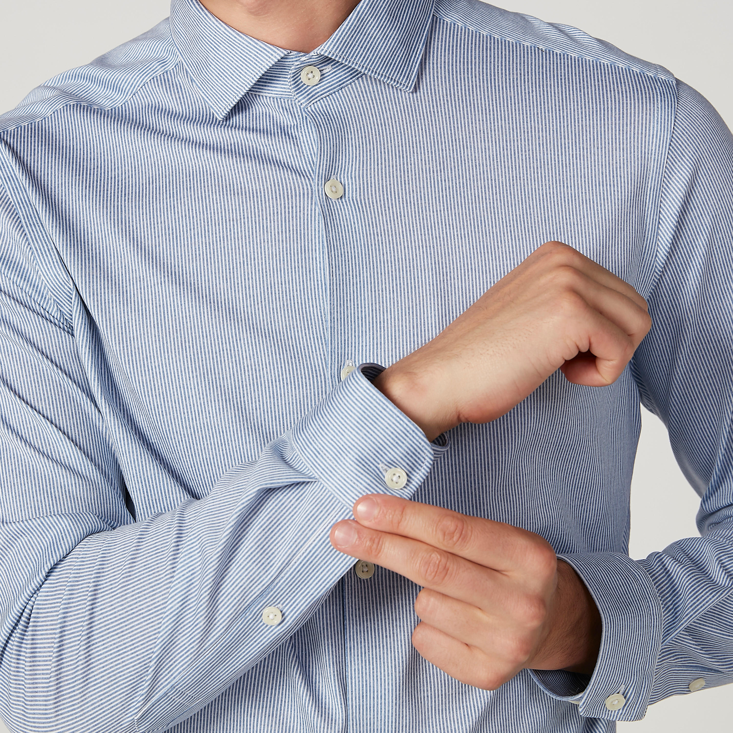قميص مستدام مقلّم بياقة عاديّة وأكمام طويلة -men-clothing-shirts-image-3