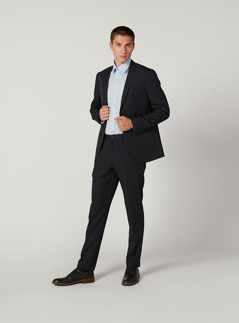 بنطلون رسمي سليم مقلّم بخصر متوسط الارتفاع وجيوب-men-clothing-bottoms-trousersandchinos-trousers-image-2