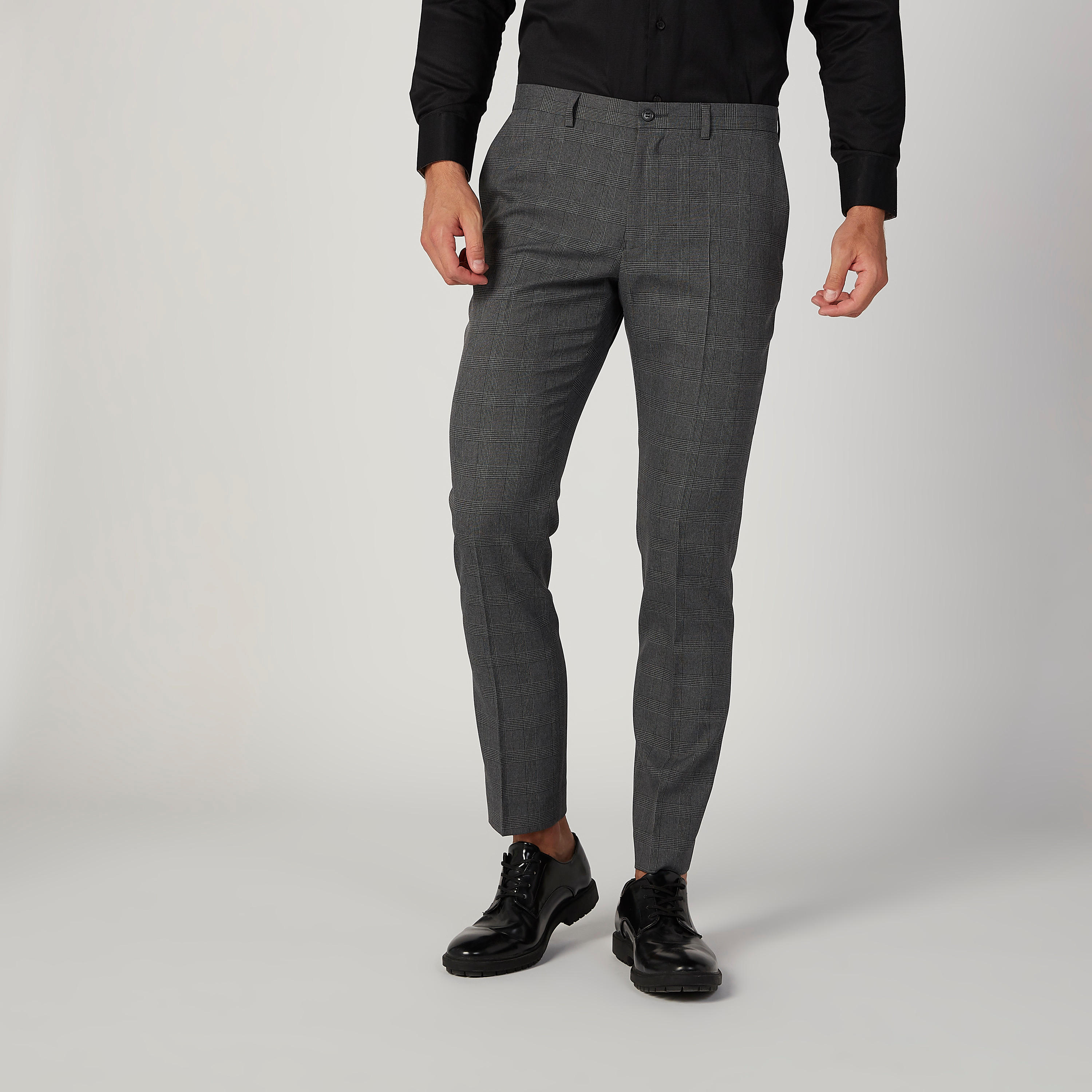 بنطلون سليم فيت بارز الملمس بخصر متوسط الارتفاع وزر إغلاق-men-clothing-bottoms-trousersandchinos-trousers-image-5