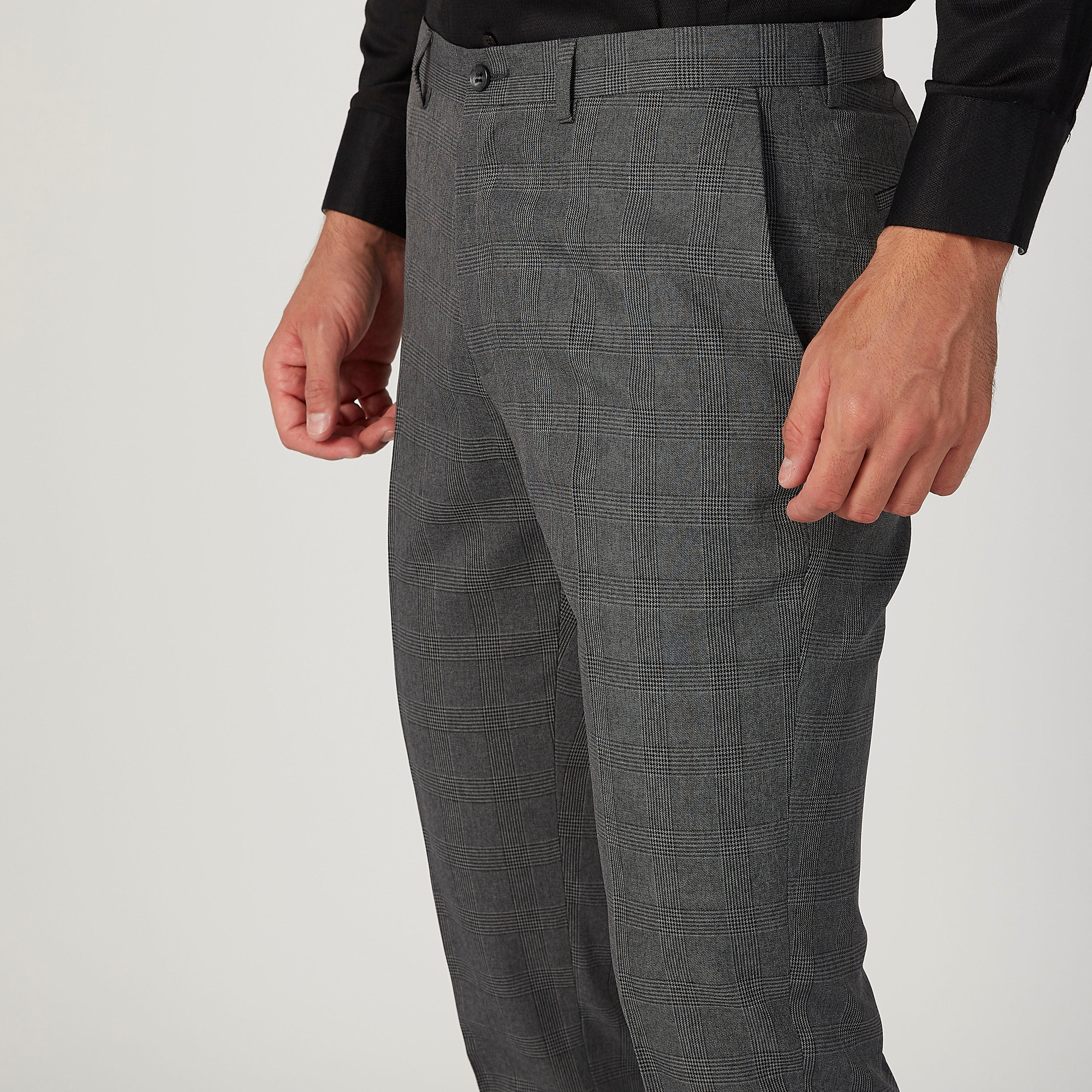بنطلون سليم فيت بارز الملمس بخصر متوسط الارتفاع وزر إغلاق-men-clothing-bottoms-trousersandchinos-trousers-image-3