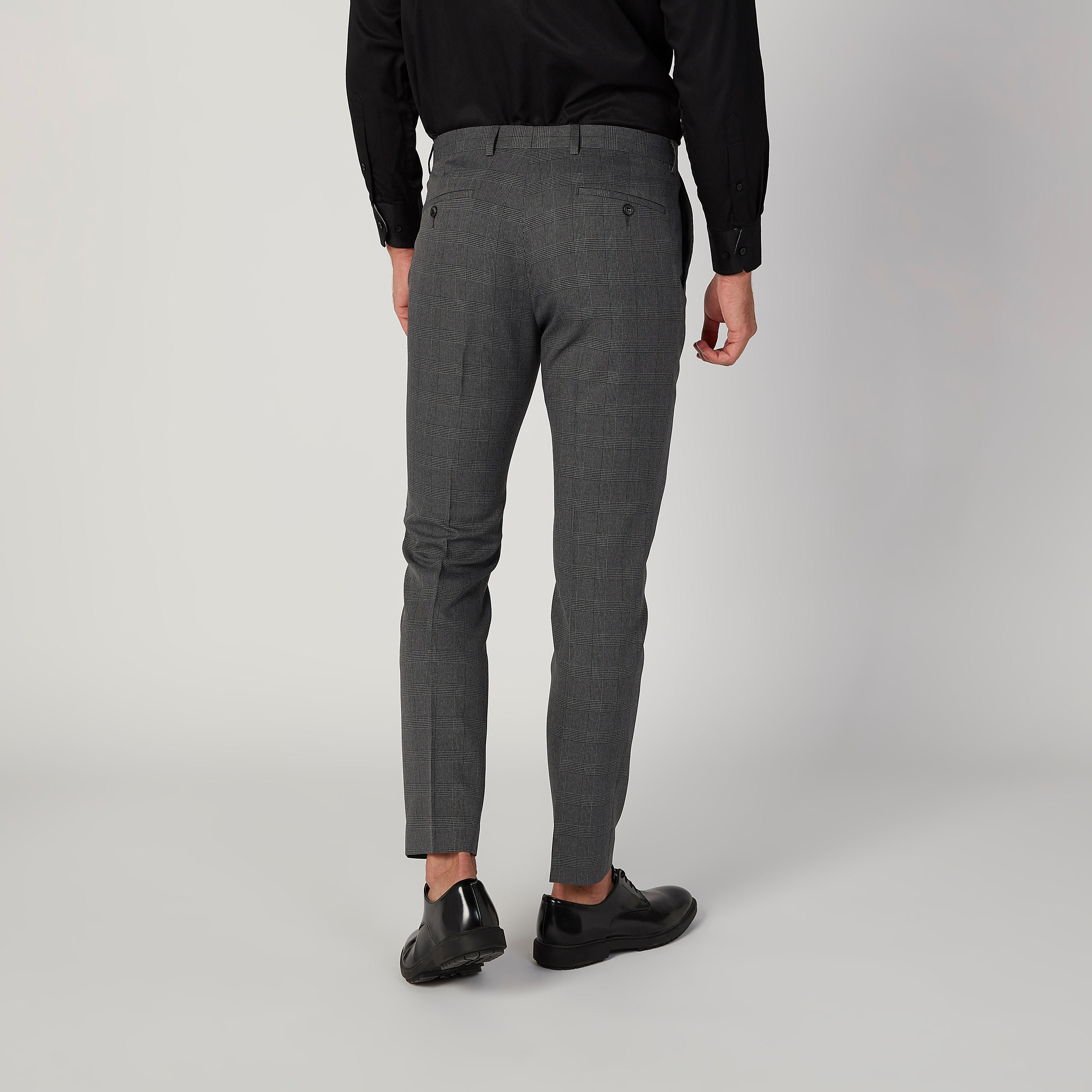 بنطلون سليم فيت بارز الملمس بخصر متوسط الارتفاع وزر إغلاق-men-clothing-bottoms-trousersandchinos-trousers-image-2