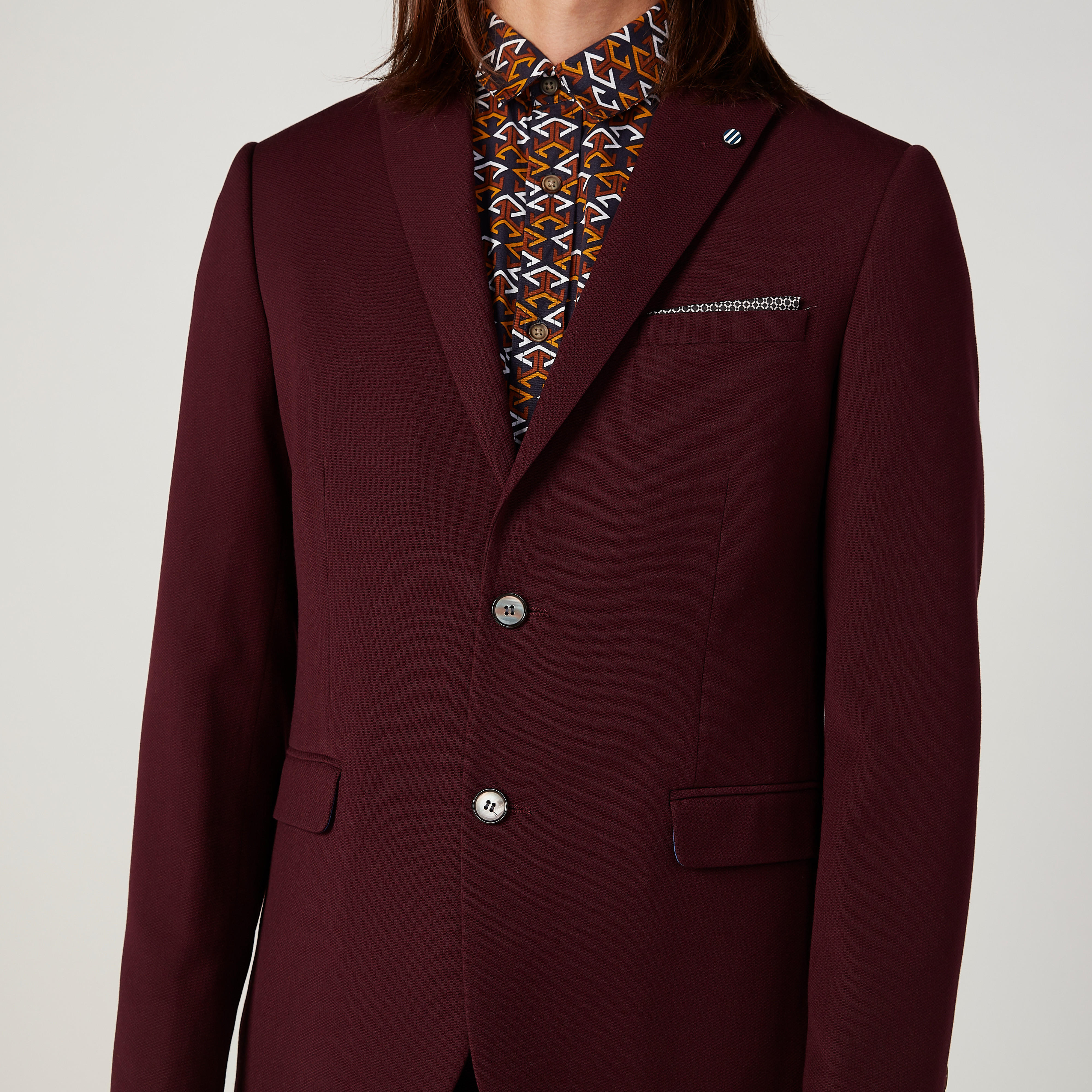 Slim Fit Textured Formal Jacket with Notched Lapel and Flap Pockets-men-winterwear-jacketsandblazers-image-3