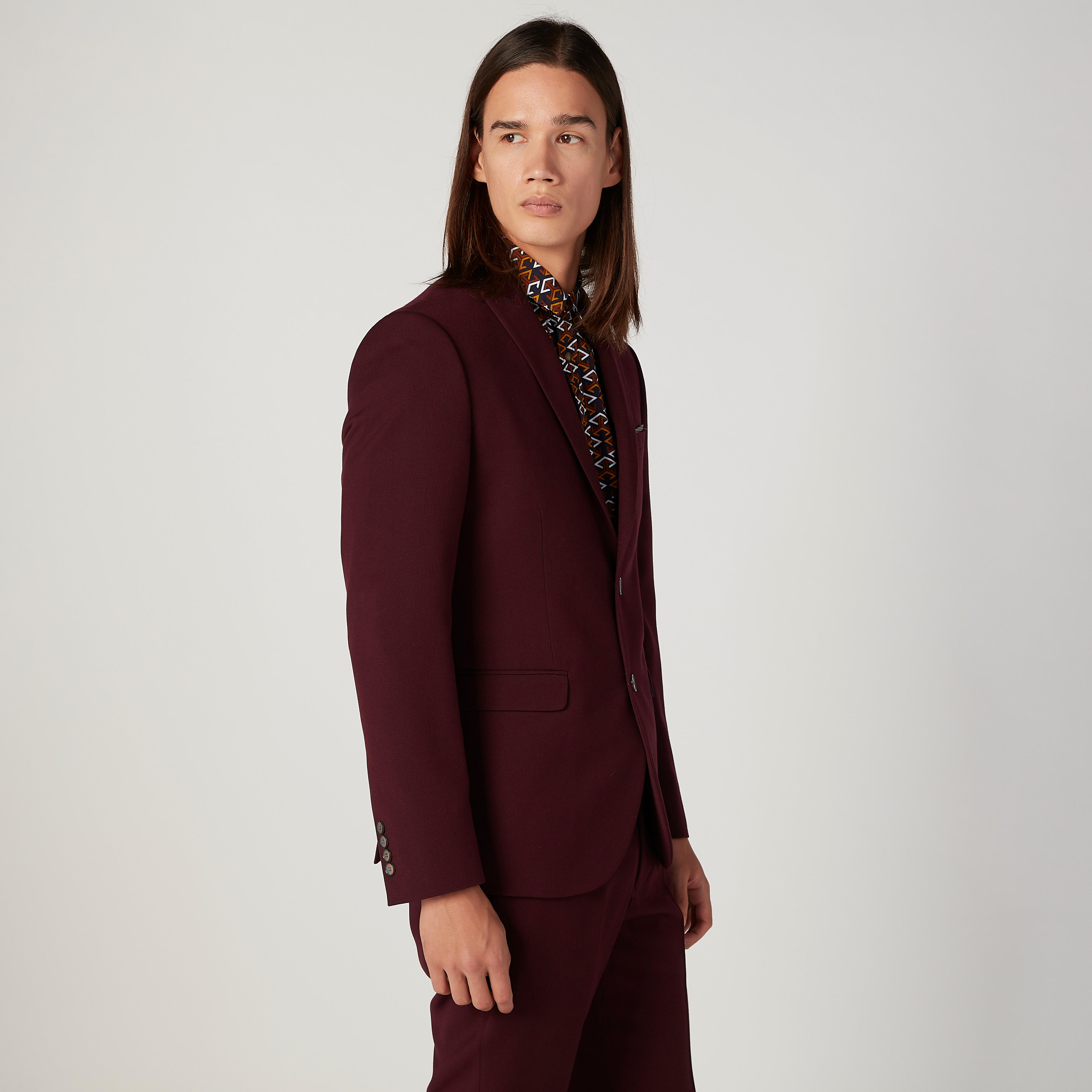 Slim Fit Textured Formal Jacket with Notched Lapel and Flap Pockets-men-winterwear-jacketsandblazers-image-5