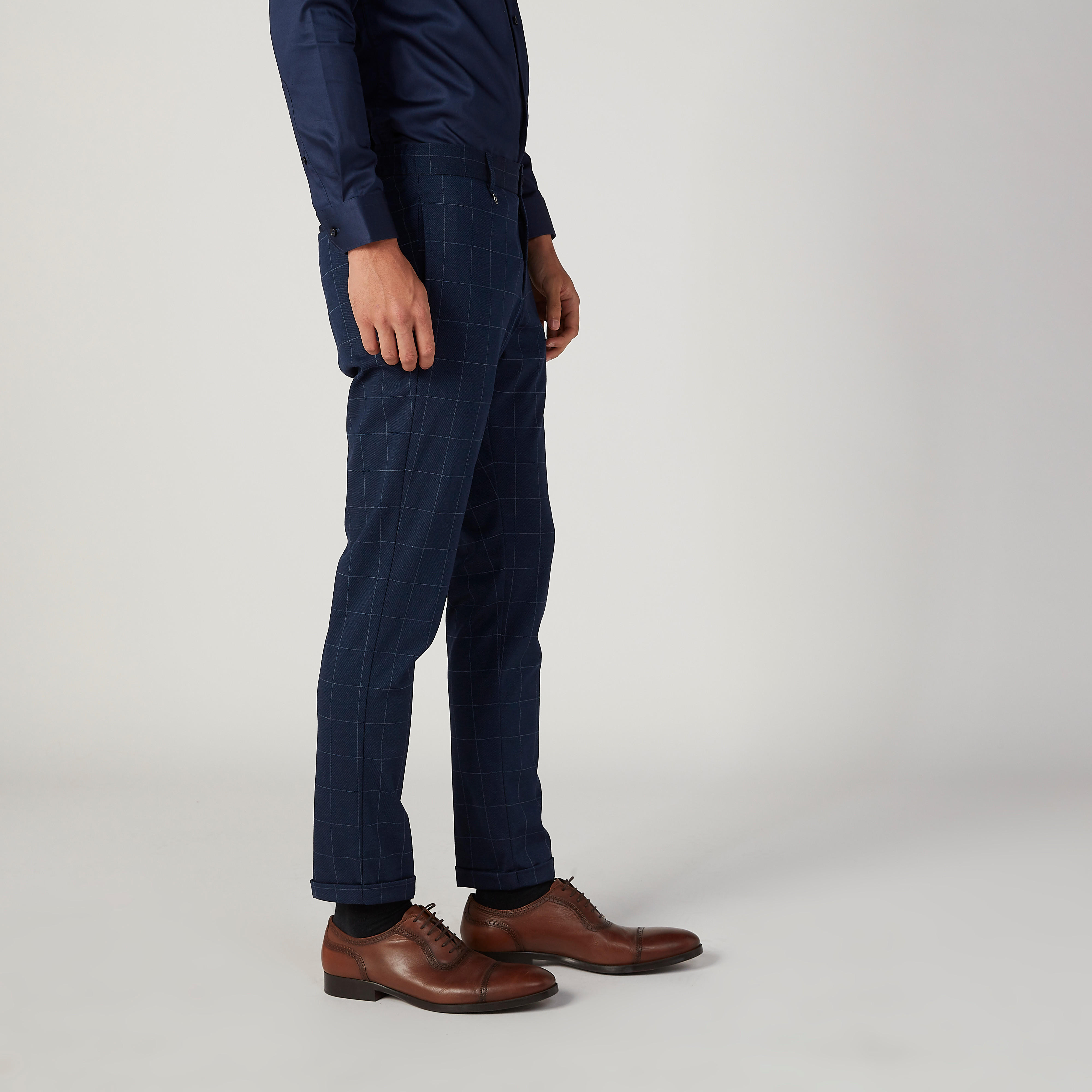 Skinny Fit Full Length Chequered Mid Waist Pants with Pocket Detail-men-clothing-bottoms-trousersandchinos-trousers-image-5