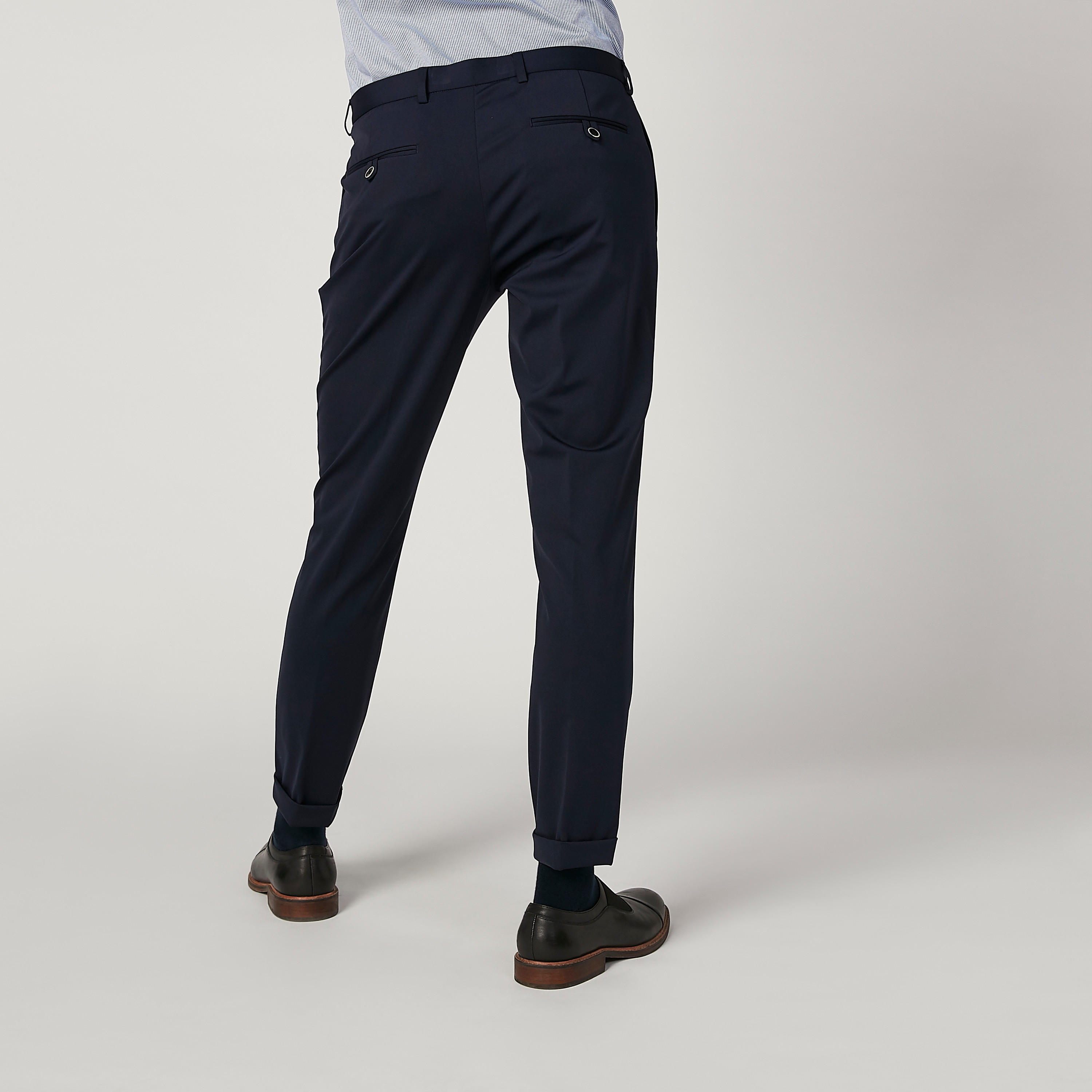بنطلون سليم سادة بخصر متوسط الارتفاع وجيوب وحلقات للحزام-men-clothing-bottoms-trousersandchinos-trousers-image-4